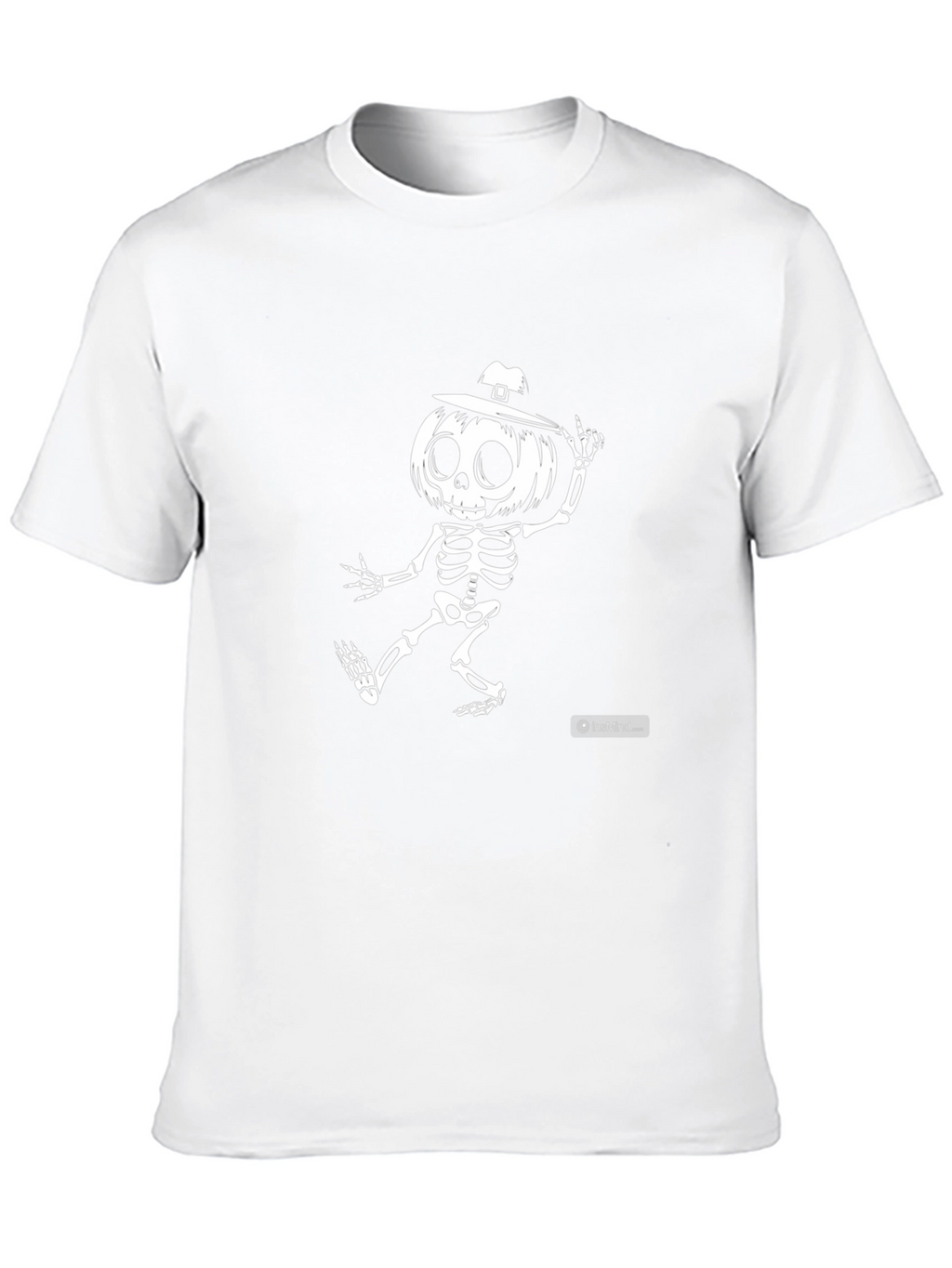 Skeleton Pumpkin Head Graphic Tee