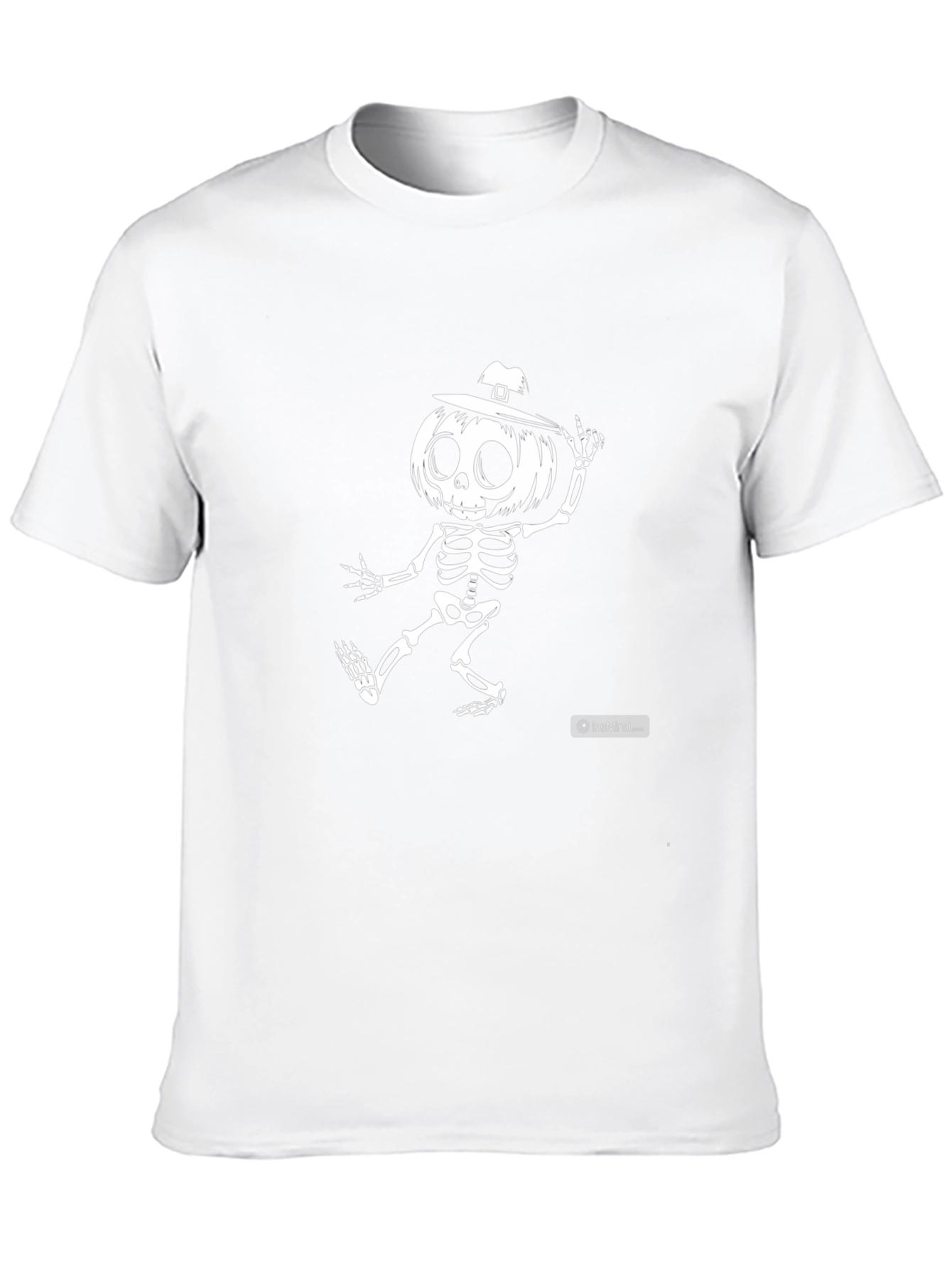 Skeleton Pumpkin Head Graphic Tee