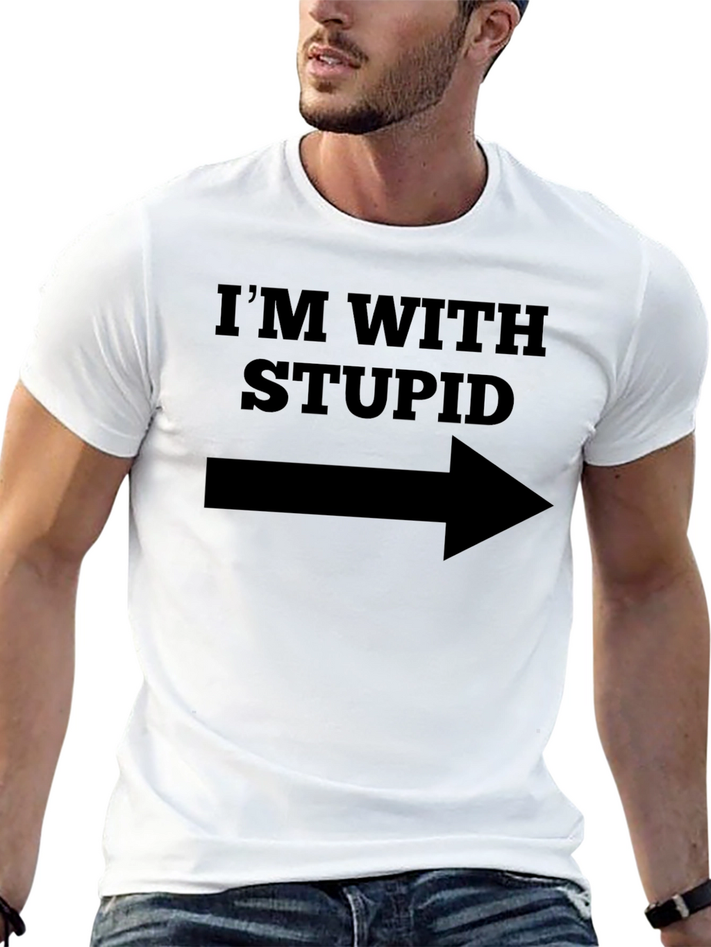 Im With Stupid T-Shirt - Funny Novelty Tee