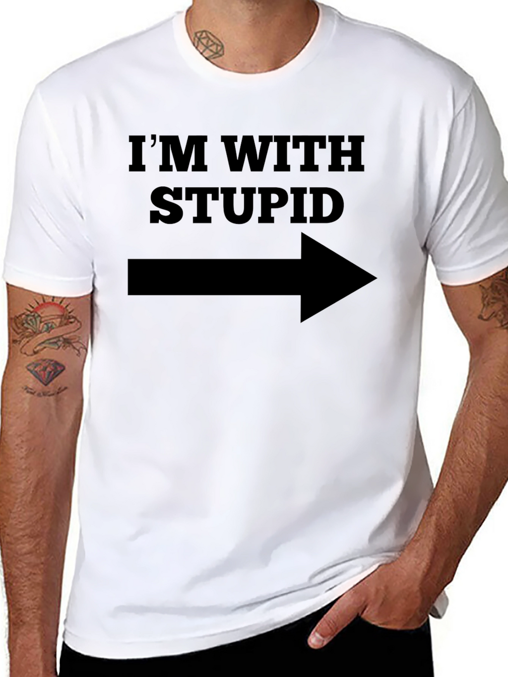 Im With Stupid T-Shirt - Funny Novelty Tee