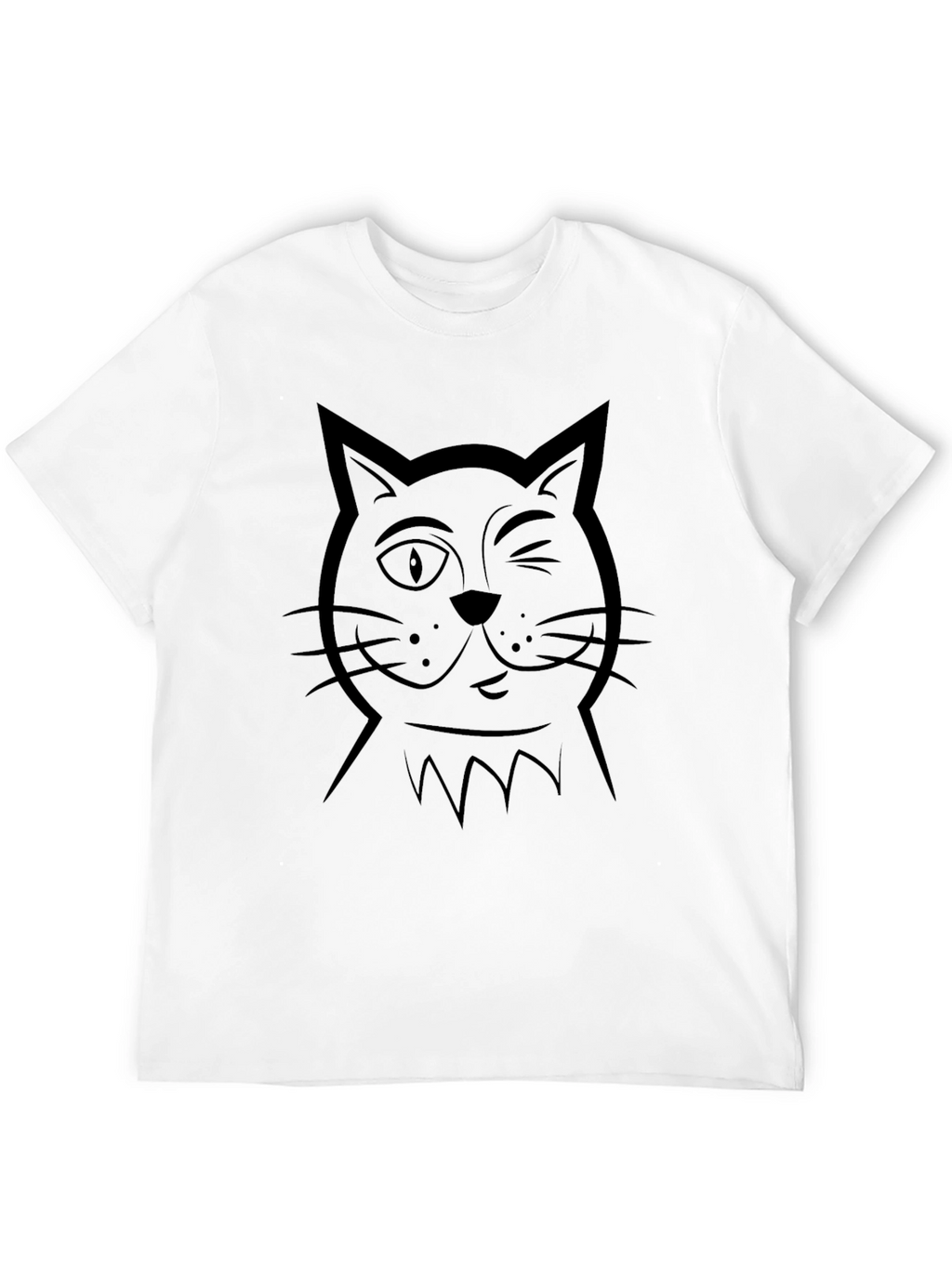 Winking Cat Graphic T-Shirt - Unisex Casual Tee