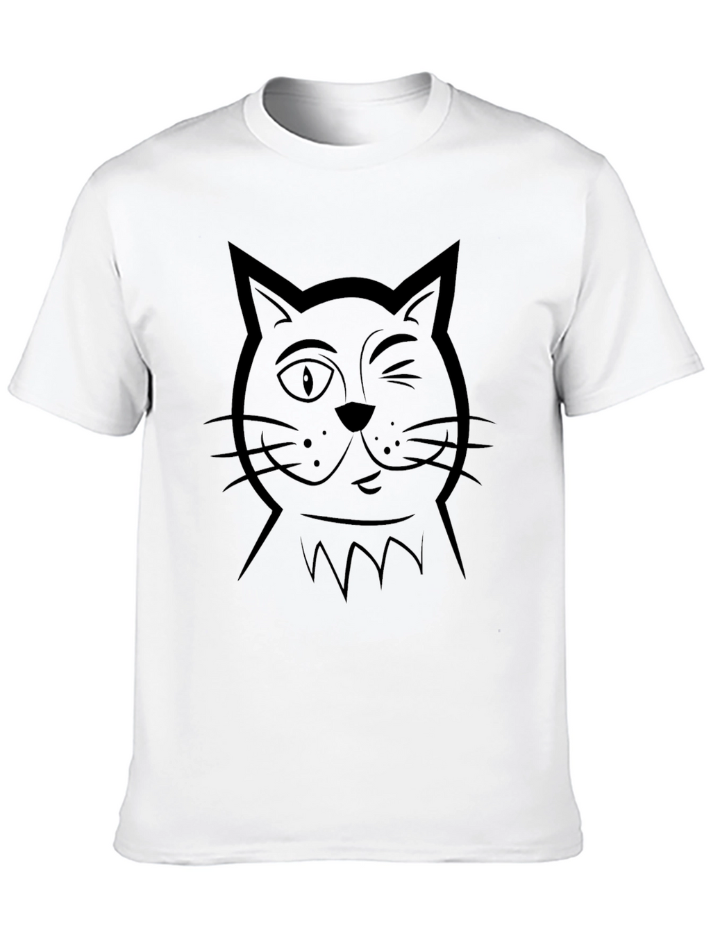 Winking Cat Graphic T-Shirt - Unisex Casual Tee