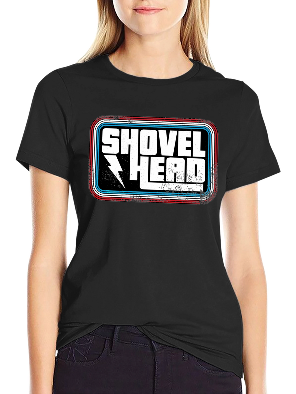 Shovel Head Graphic Tee - Retro Style Black T-Shirt