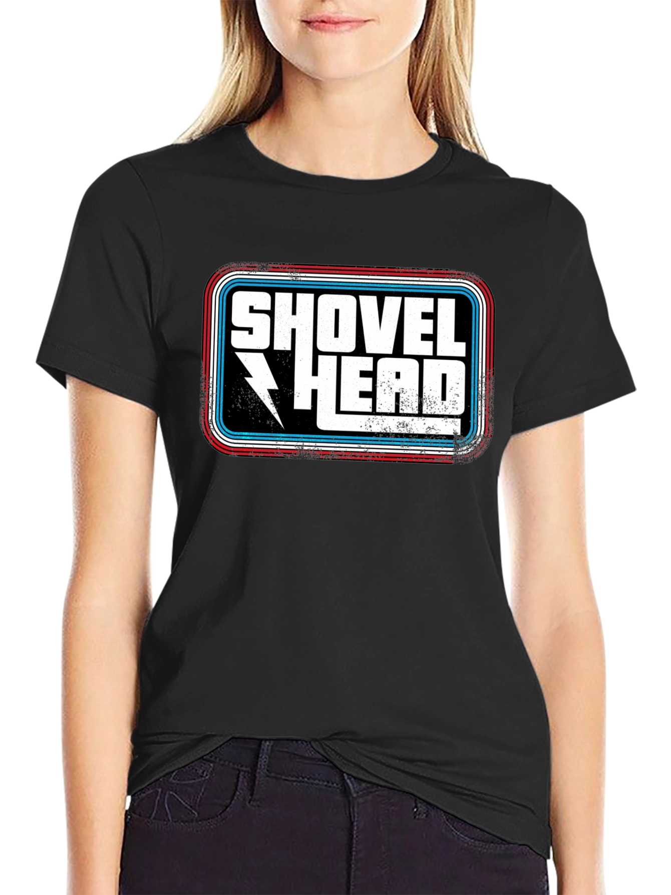 Shovel Head Graphic Tee - Retro Style Black T-Shirt