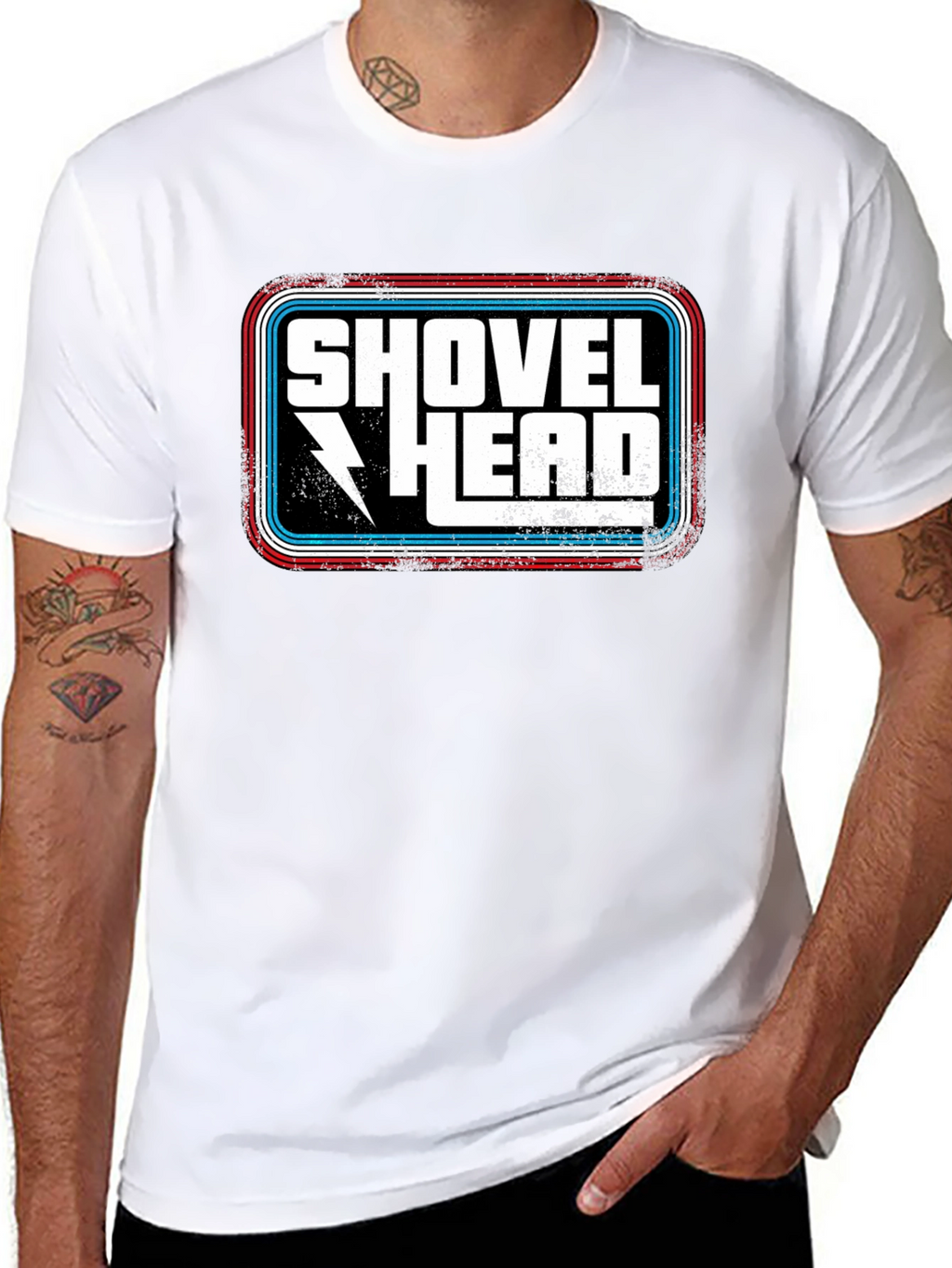 Shovel Head Graphic Tee - Retro Style Black T-Shirt