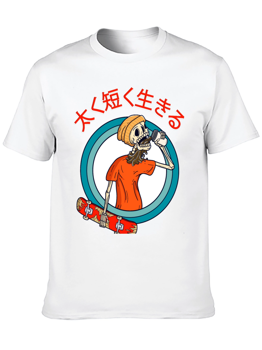 Skateboarding Skeleton Graphic Tee