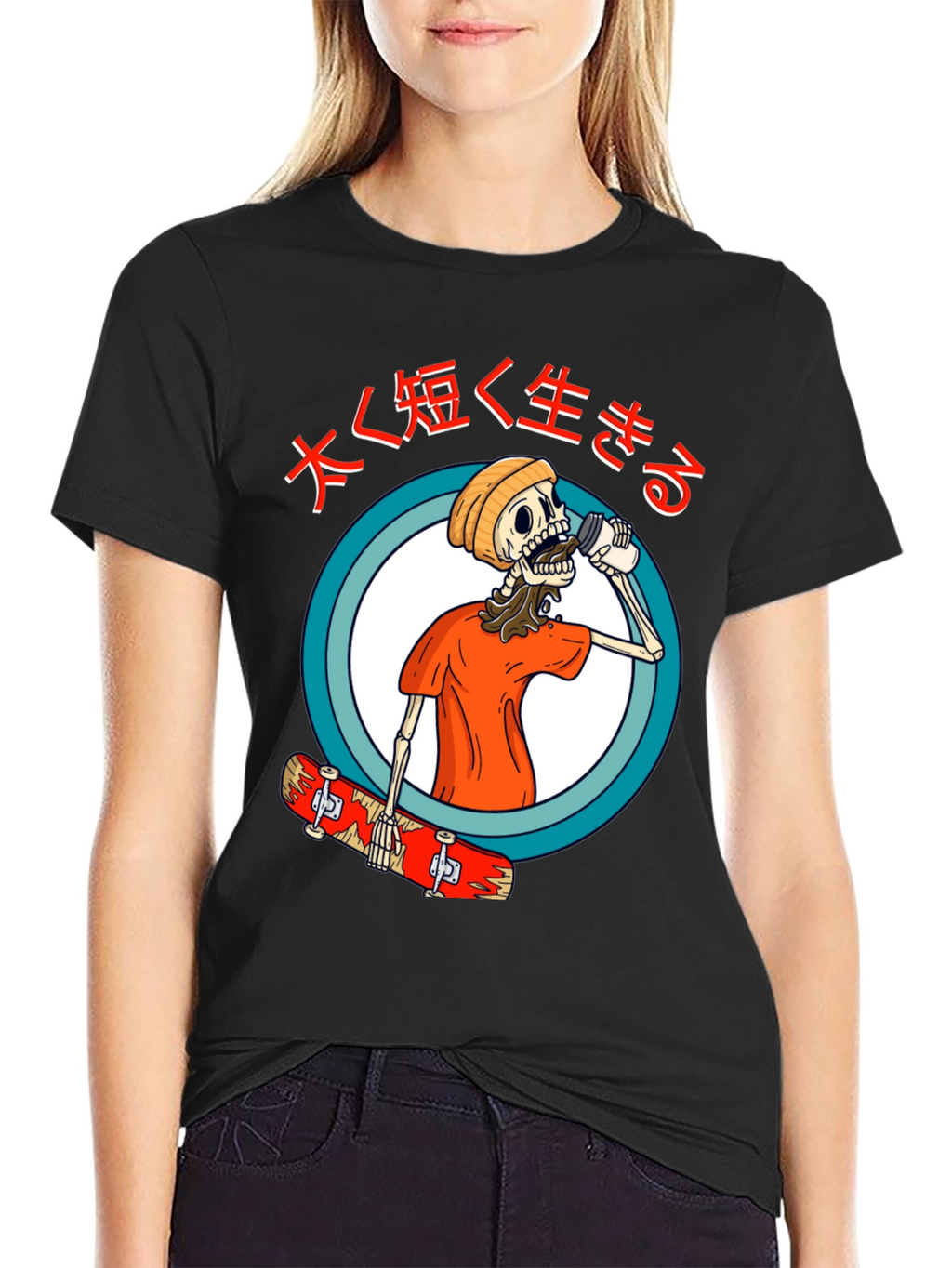 Skateboarding Skeleton Graphic Tee