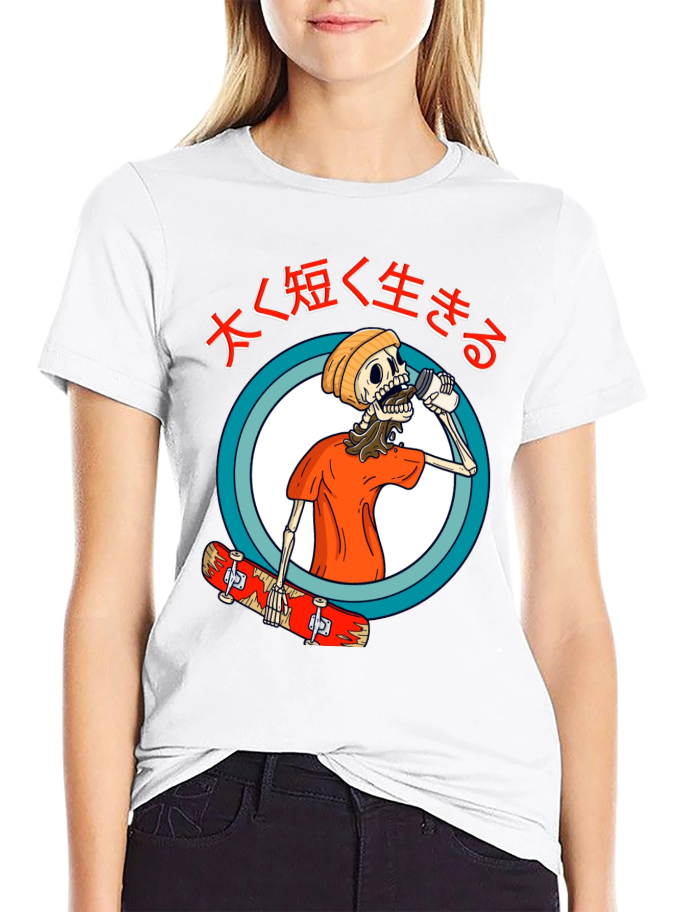 Skateboarding Skeleton Graphic Tee