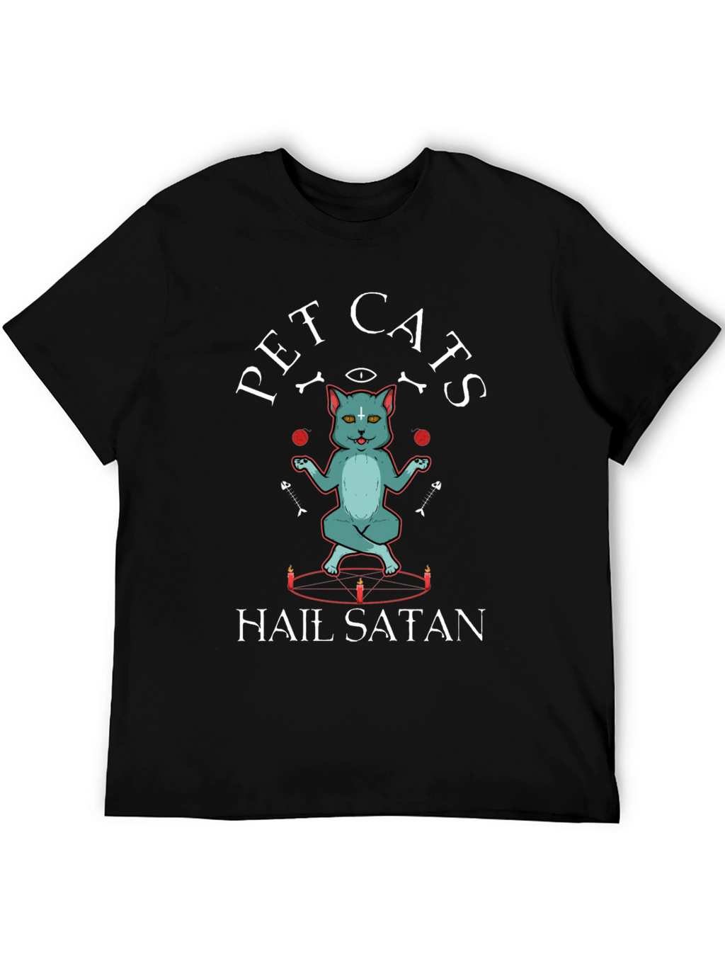 Pet Cats Hail Satan Graphic T-Shirt