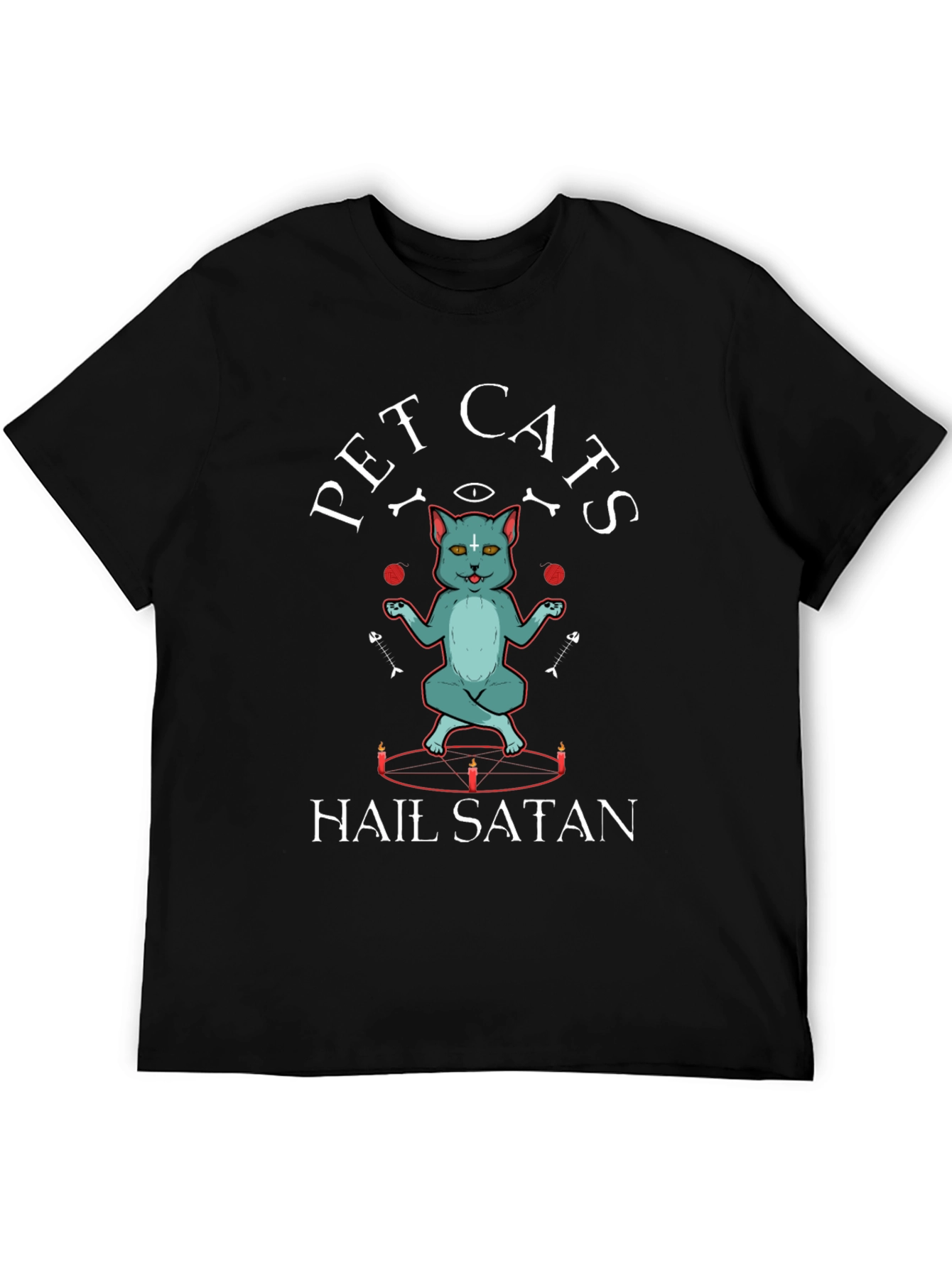 Pet Cats Hail Satan Graphic T-Shirt