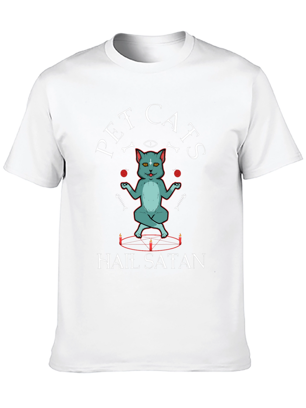 Pet Cats Hail Satan Graphic T-Shirt