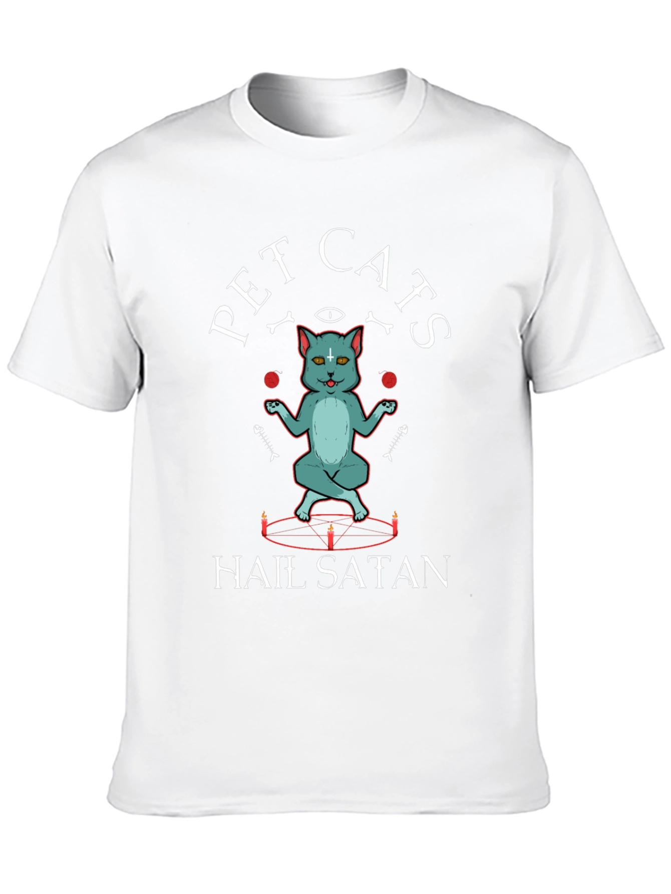 Pet Cats Hail Satan Graphic T-Shirt