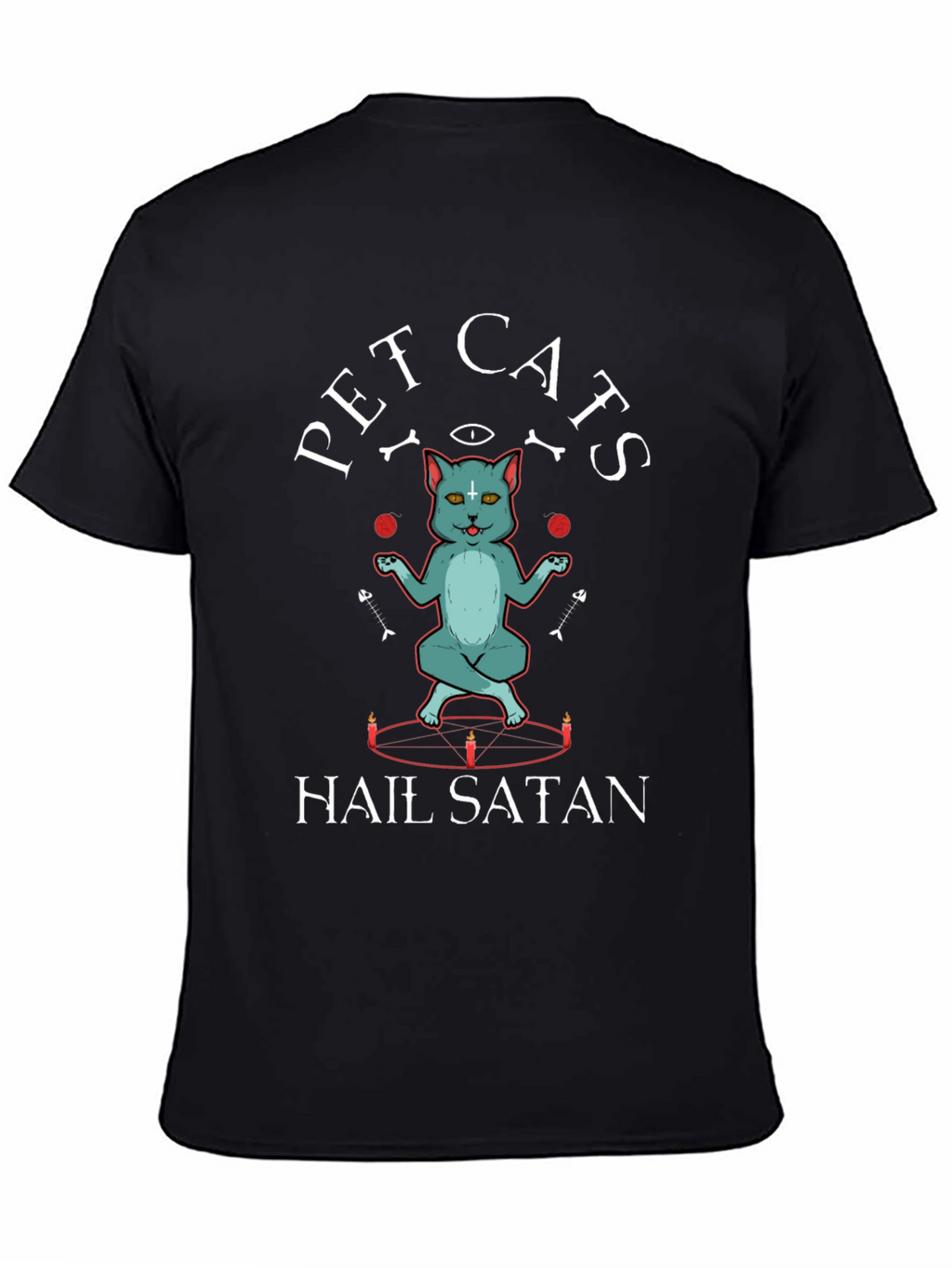 Pet Cats Hail Satan Graphic T-Shirt