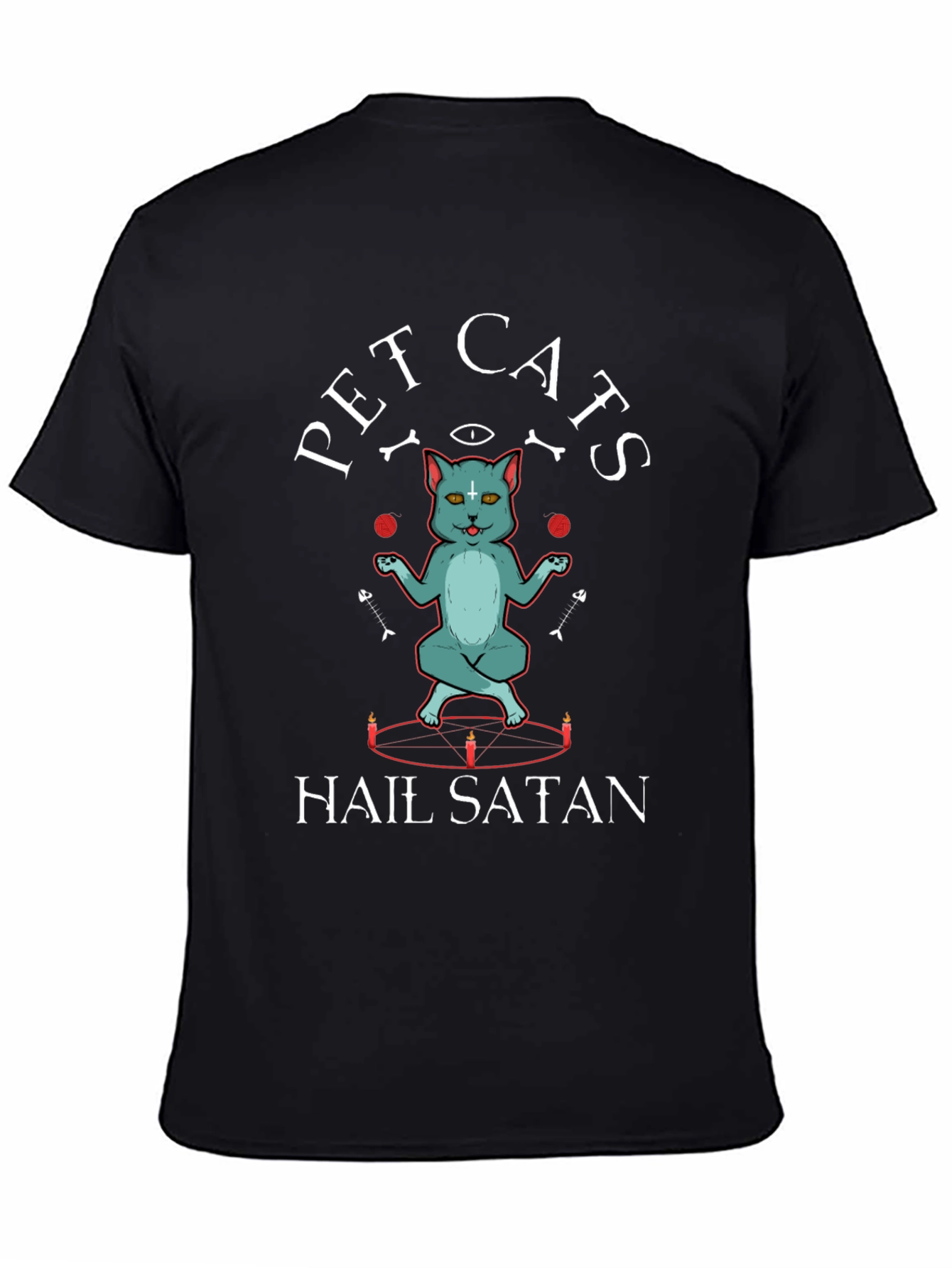 Pet Cats Hail Satan Graphic T-Shirt