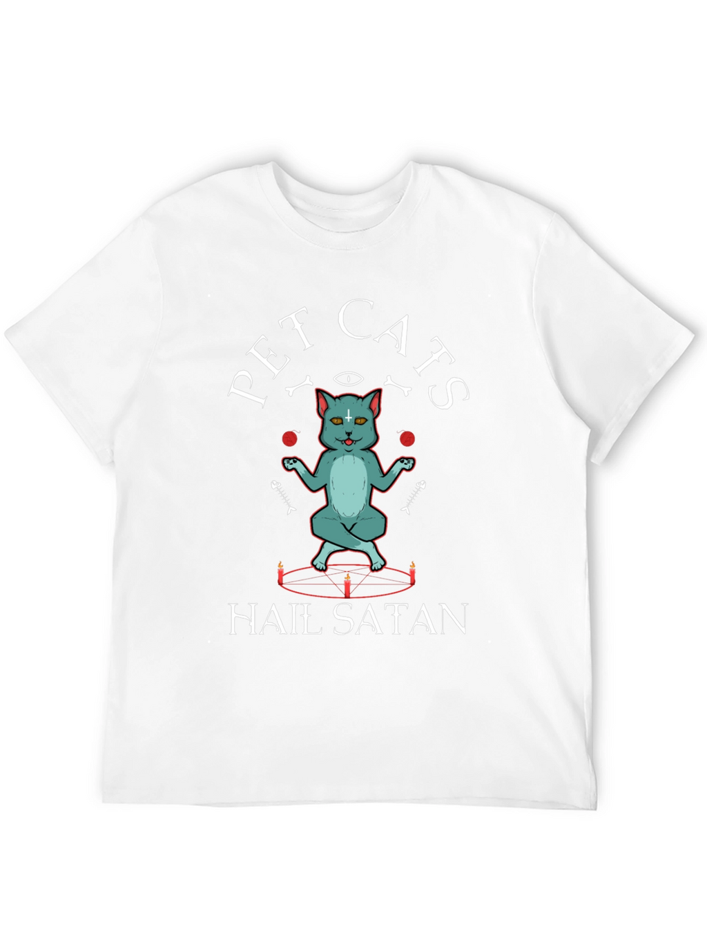 Pet Cats Hail Satan Graphic T-Shirt