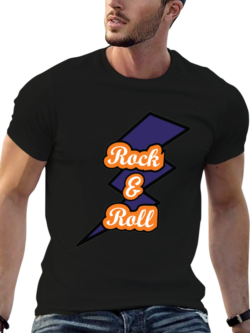 Rock & Roll Graphic Tee - Mens Black T-Shirt