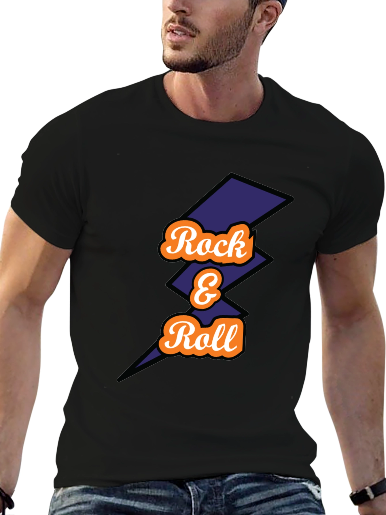 Rock & Roll Graphic Tee - Mens Black T-Shirt