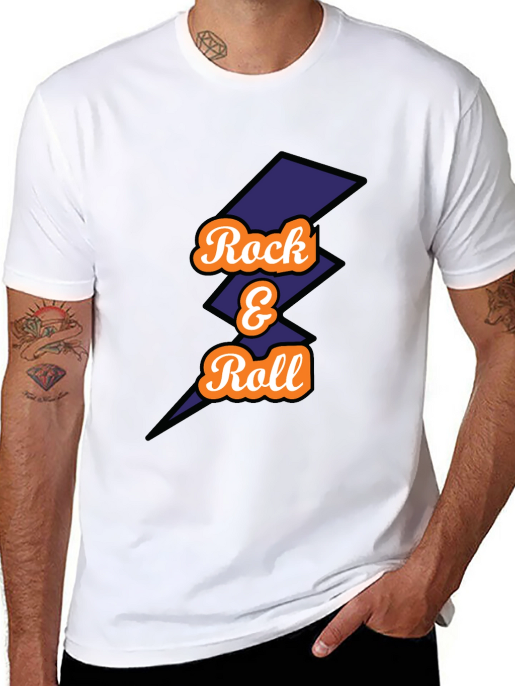 Rock & Roll Graphic Tee - Mens Black T-Shirt