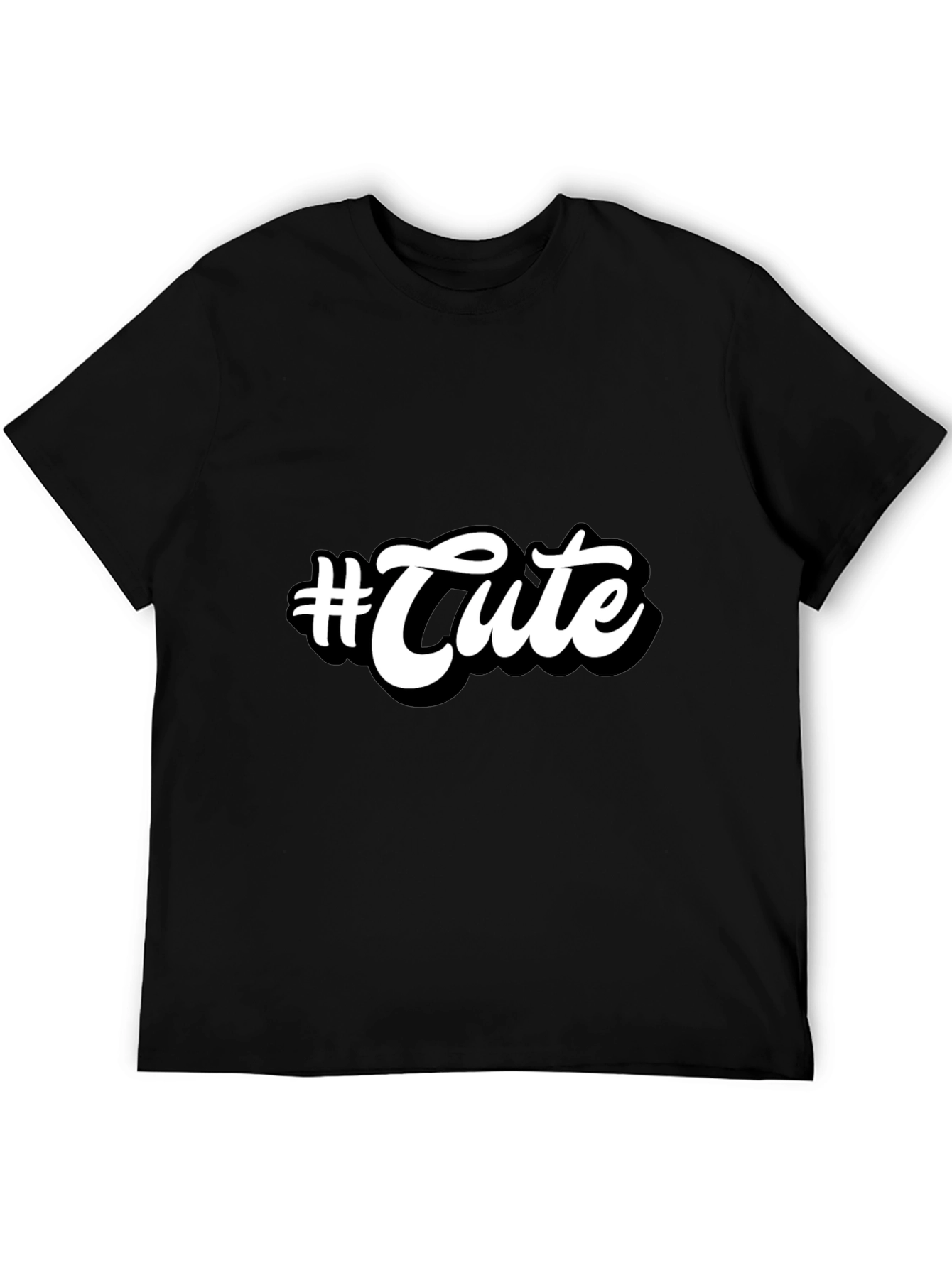 #Cute Graphic T-Shirt - Stylish Black Tee