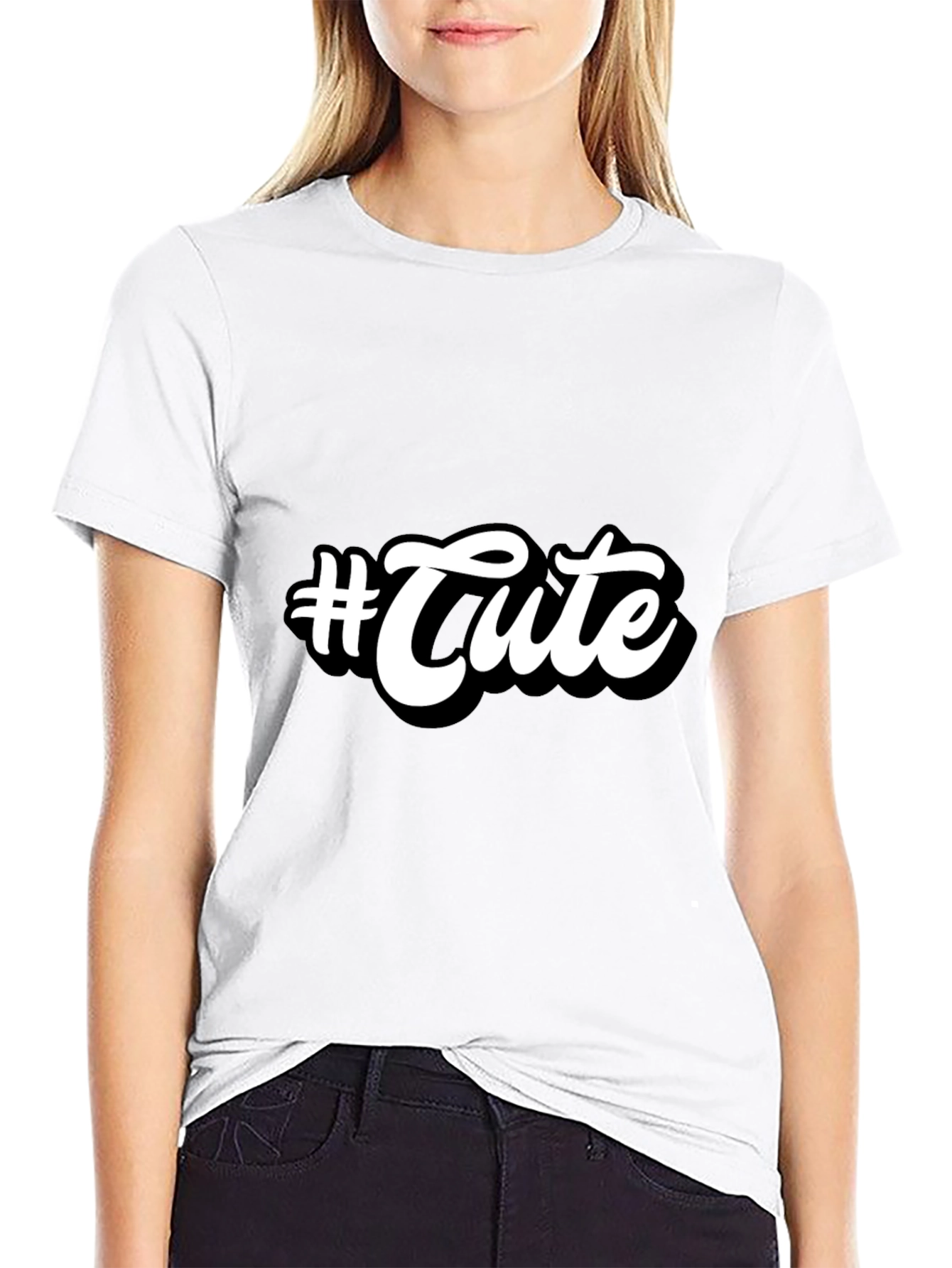 #Cute Graphic T-Shirt - Stylish Black Tee