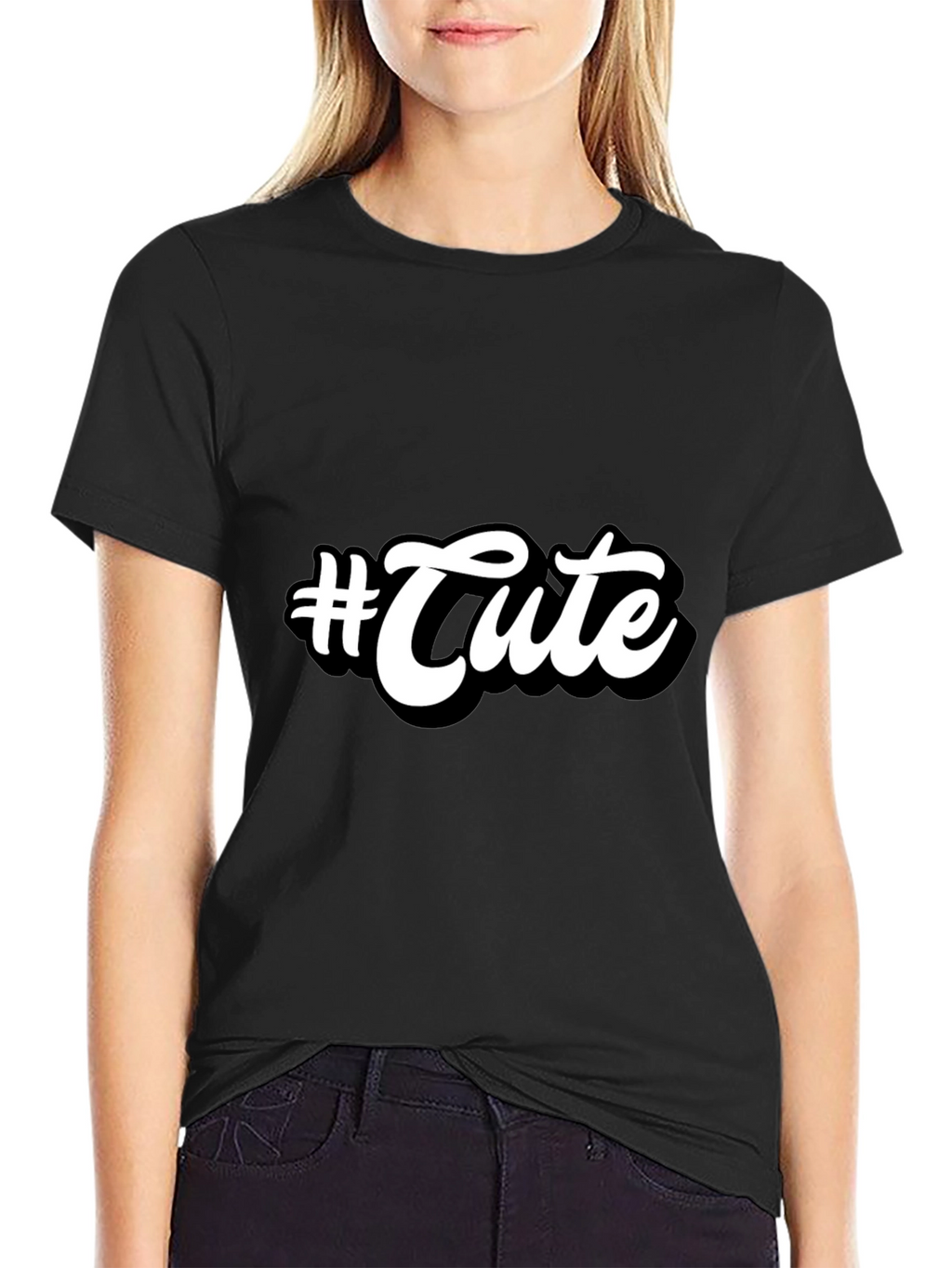 #Cute Graphic T-Shirt - Stylish Black Tee
