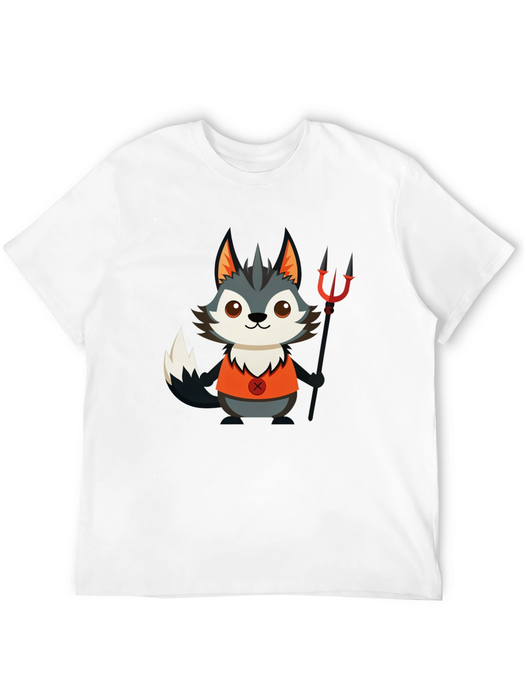 Devil Wolf Cartoon Graphic T-Shirt