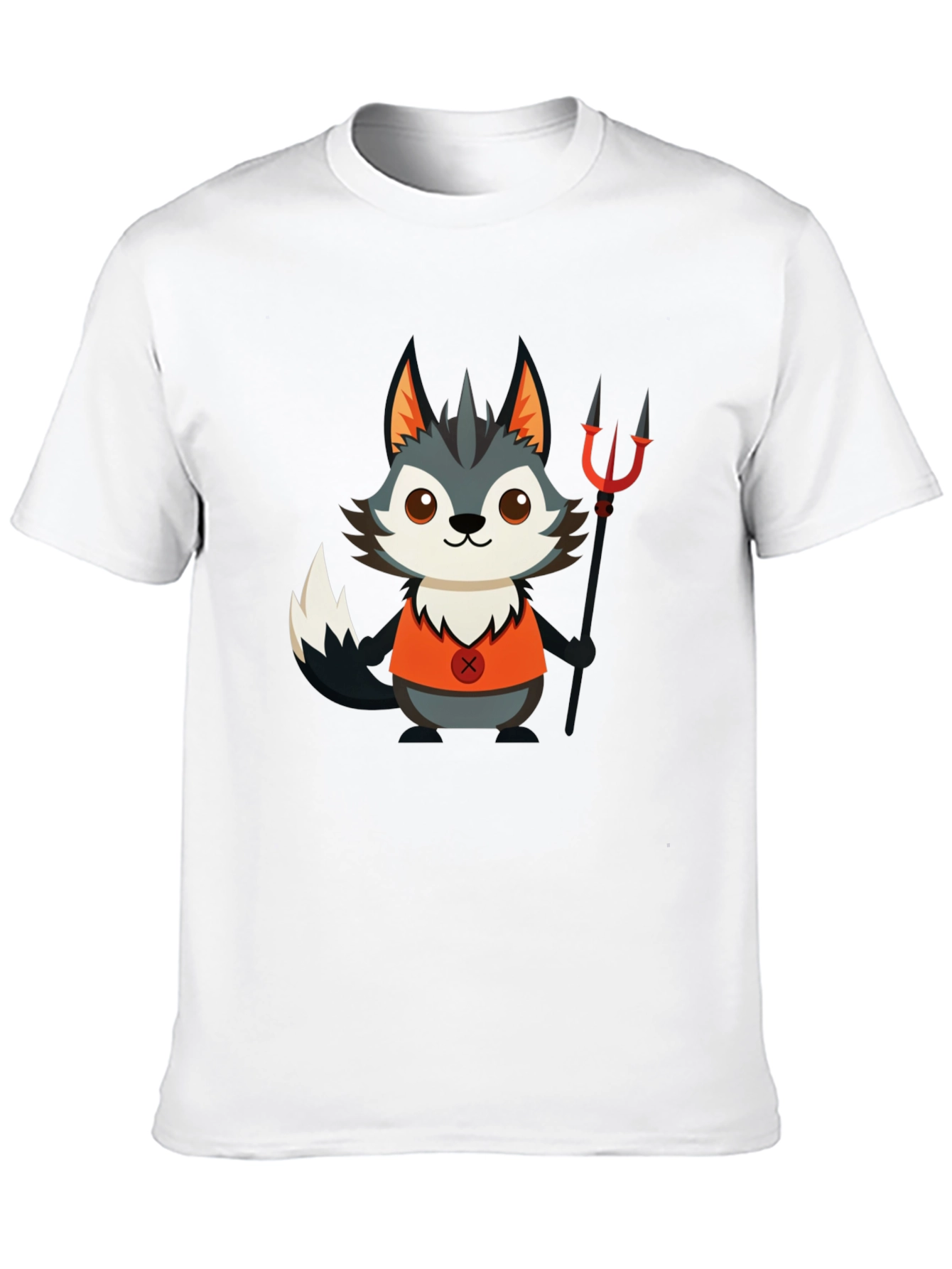 Devil Wolf Cartoon Graphic T-Shirt