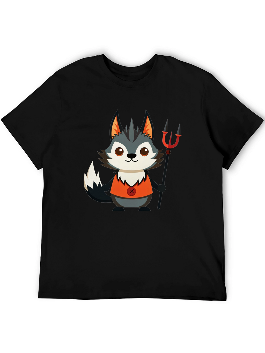 Devil Wolf Cartoon Graphic T-Shirt