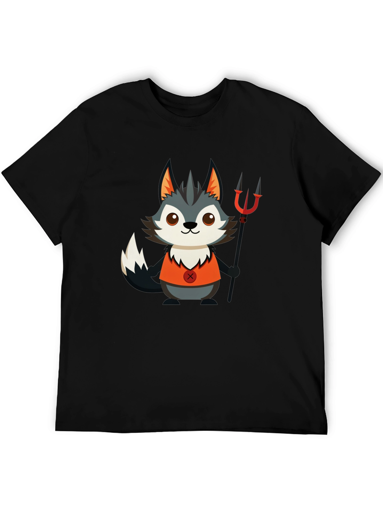 Devil Wolf Cartoon Graphic T-Shirt