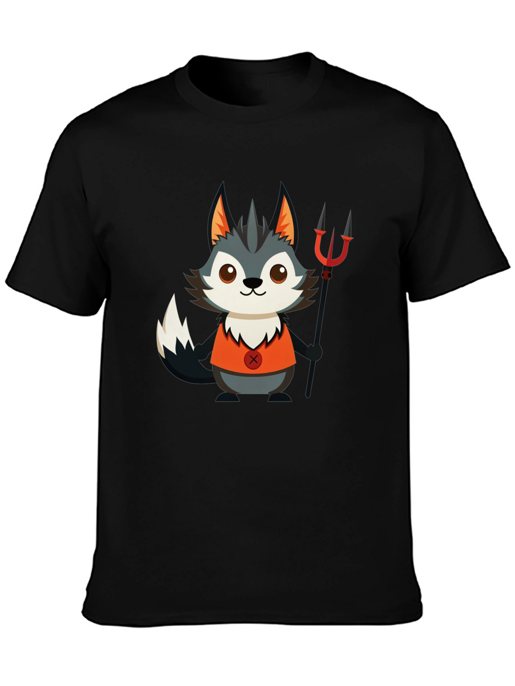 Devil Wolf Cartoon Graphic T-Shirt