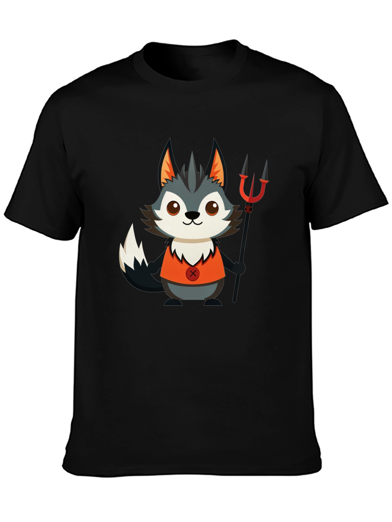 Devil Wolf Cartoon Graphic T-Shirt