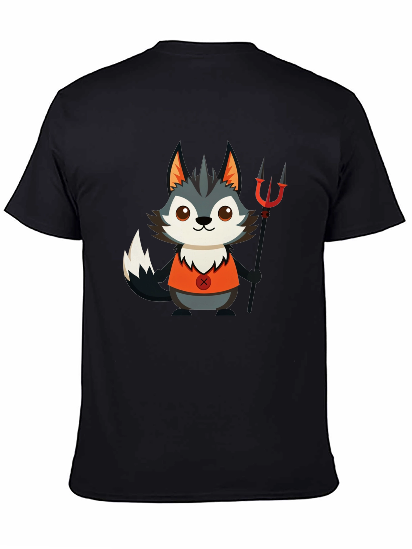 Devil Wolf Cartoon Graphic T-Shirt