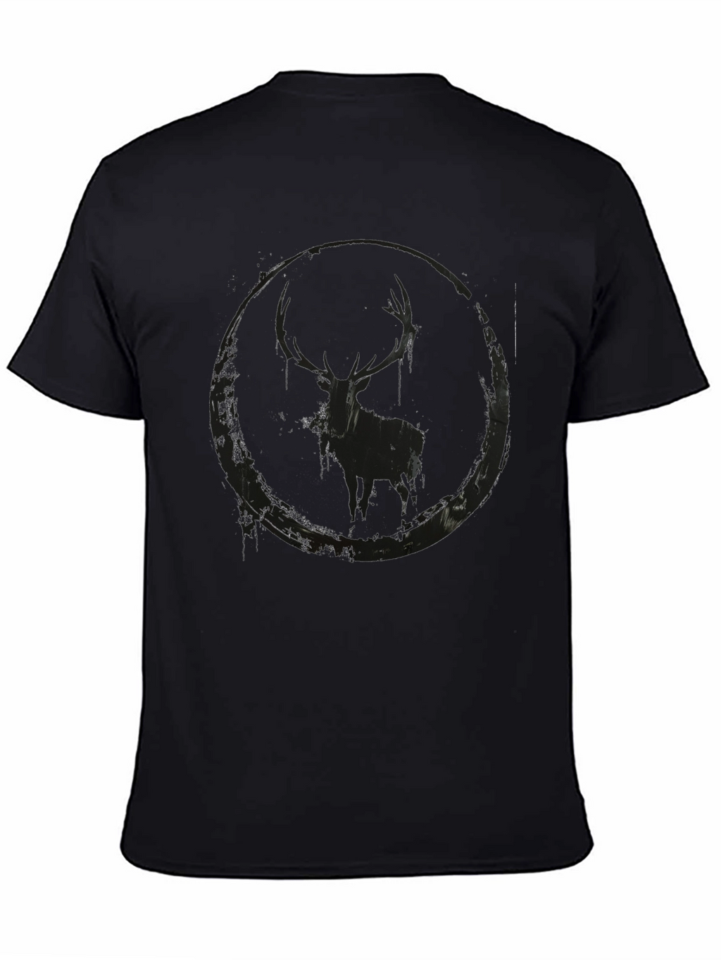 Black Deer Silhouette Graphic Tee - Mens Casual Shirt