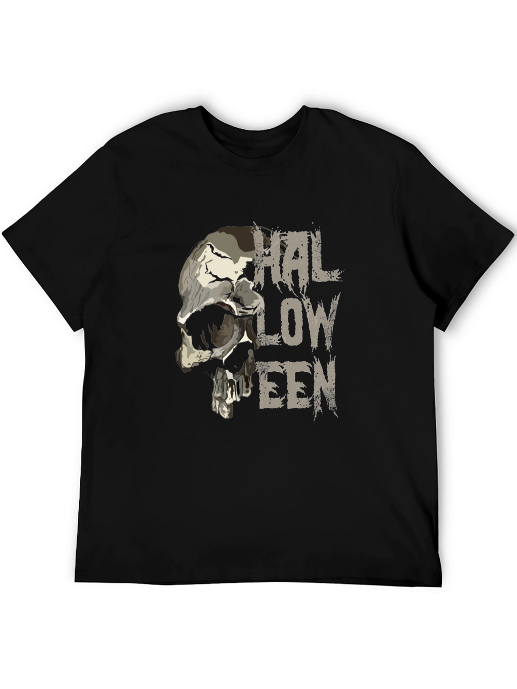 Halloween Skull Graphic T-Shirt - Mens Black Tee