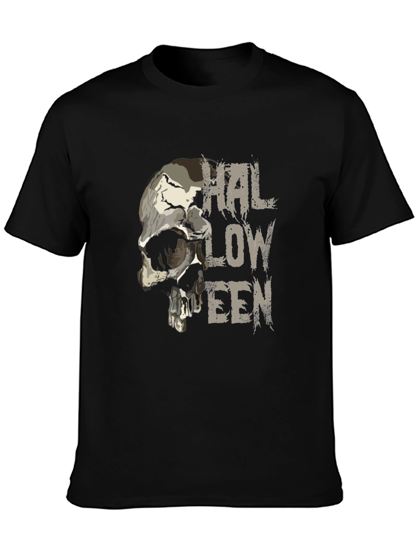 Halloween Skull Graphic T-Shirt - Mens Black Tee