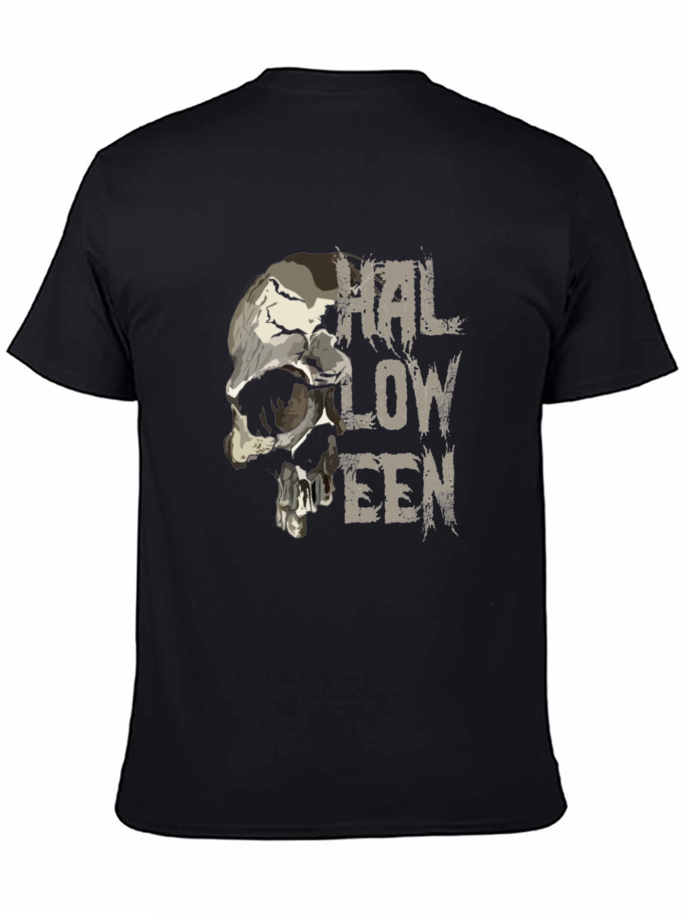 Halloween Skull Graphic T-Shirt - Mens Black Tee