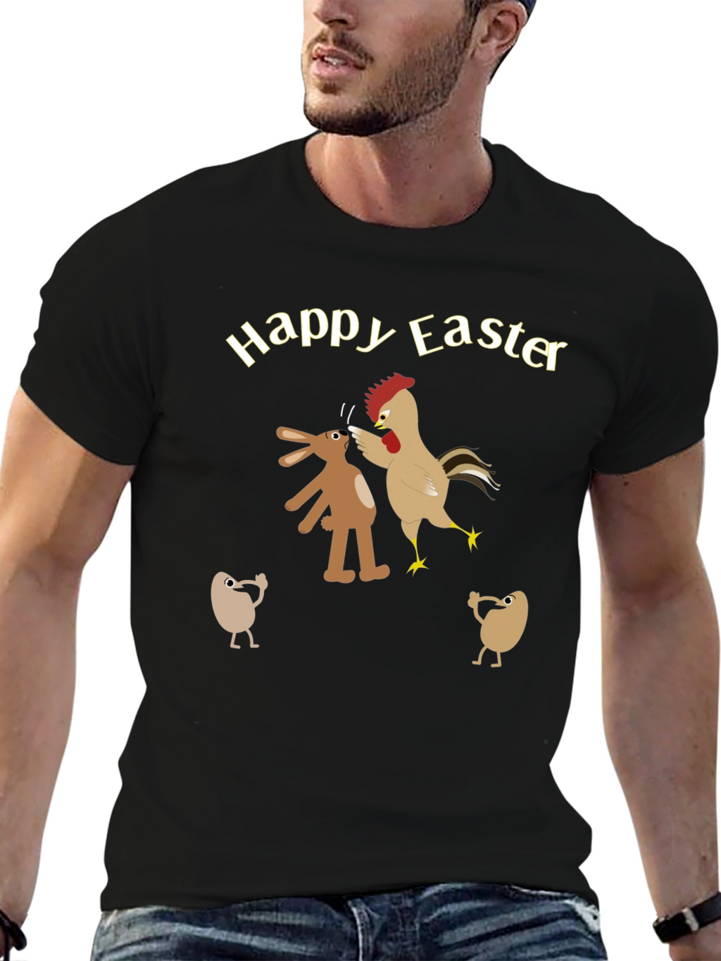 Happy Easter T-Shirt - Bunny vs Chicken