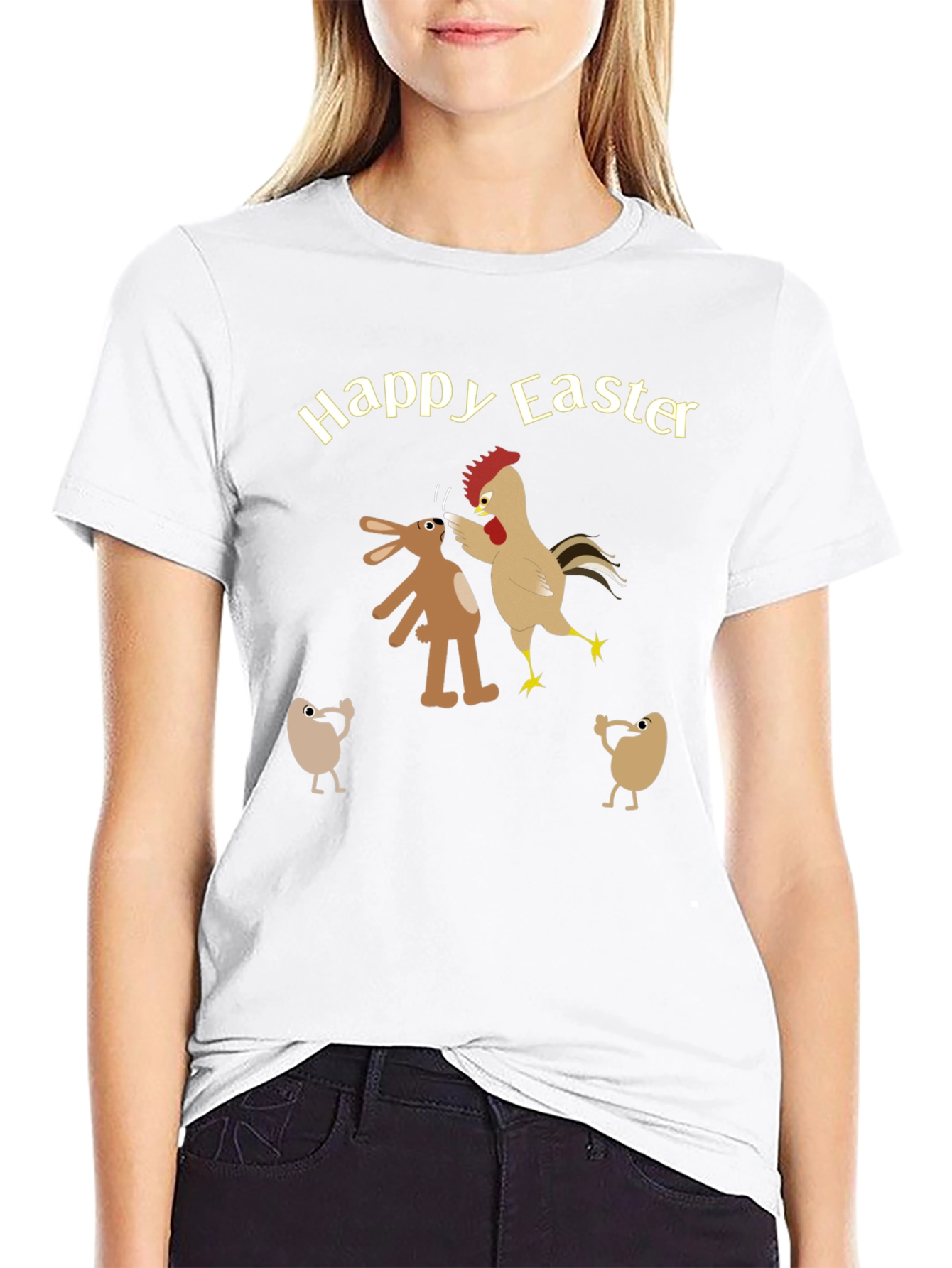 Happy Easter T-Shirt - Bunny vs Chicken