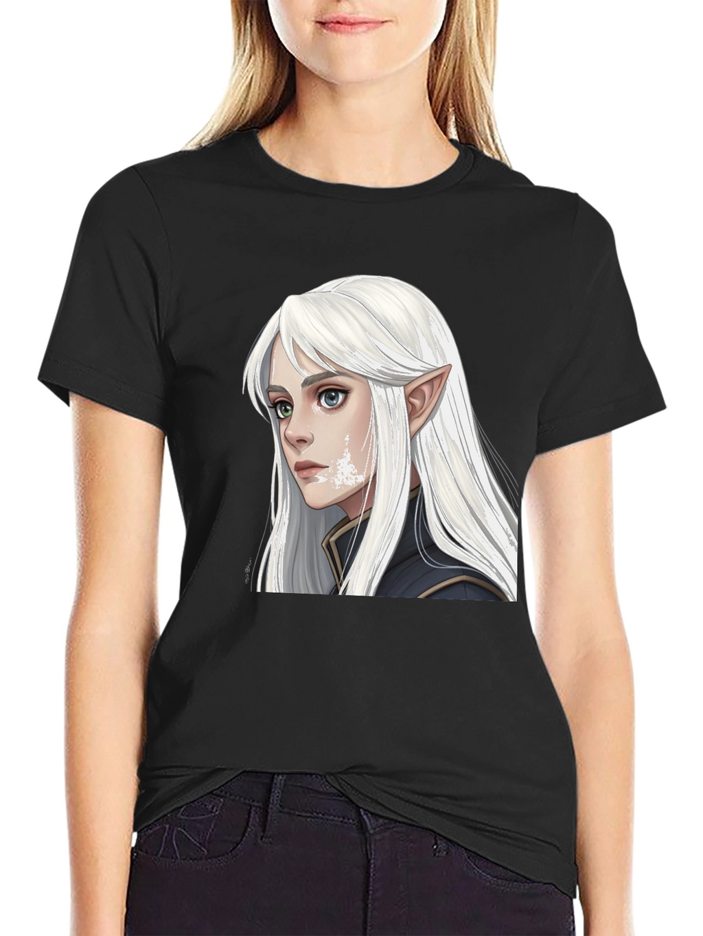 Elf Portrait Graphic Tee - Fantasy Shirt