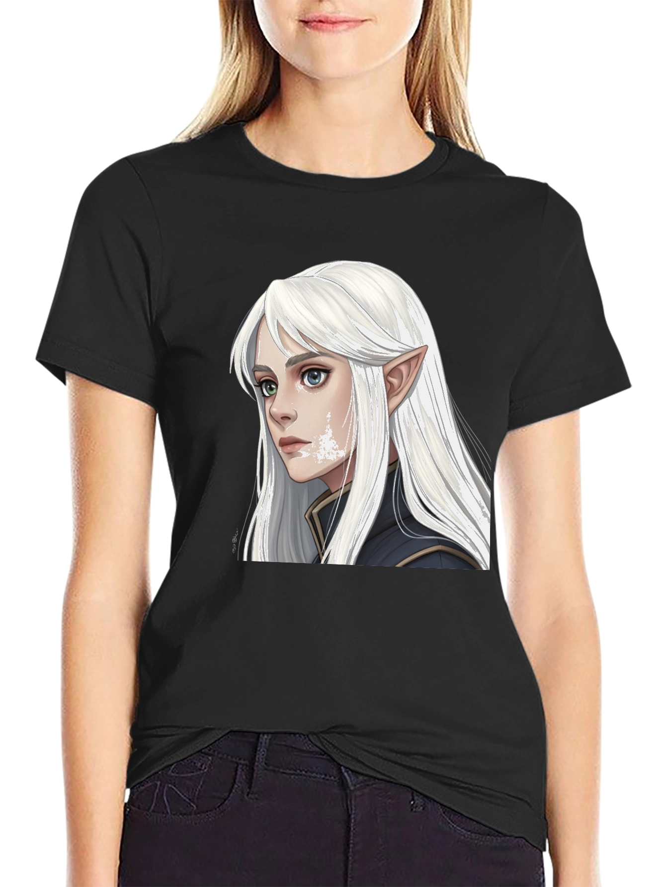 Elf Portrait Graphic Tee - Fantasy Shirt