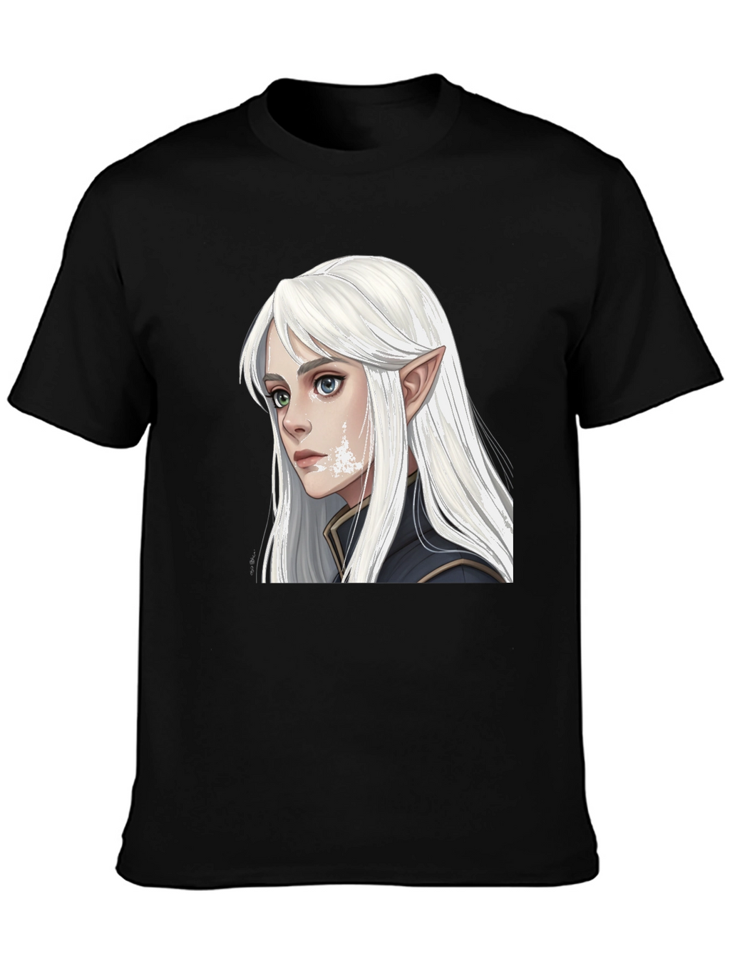 Elf Portrait Graphic Tee - Fantasy Shirt
