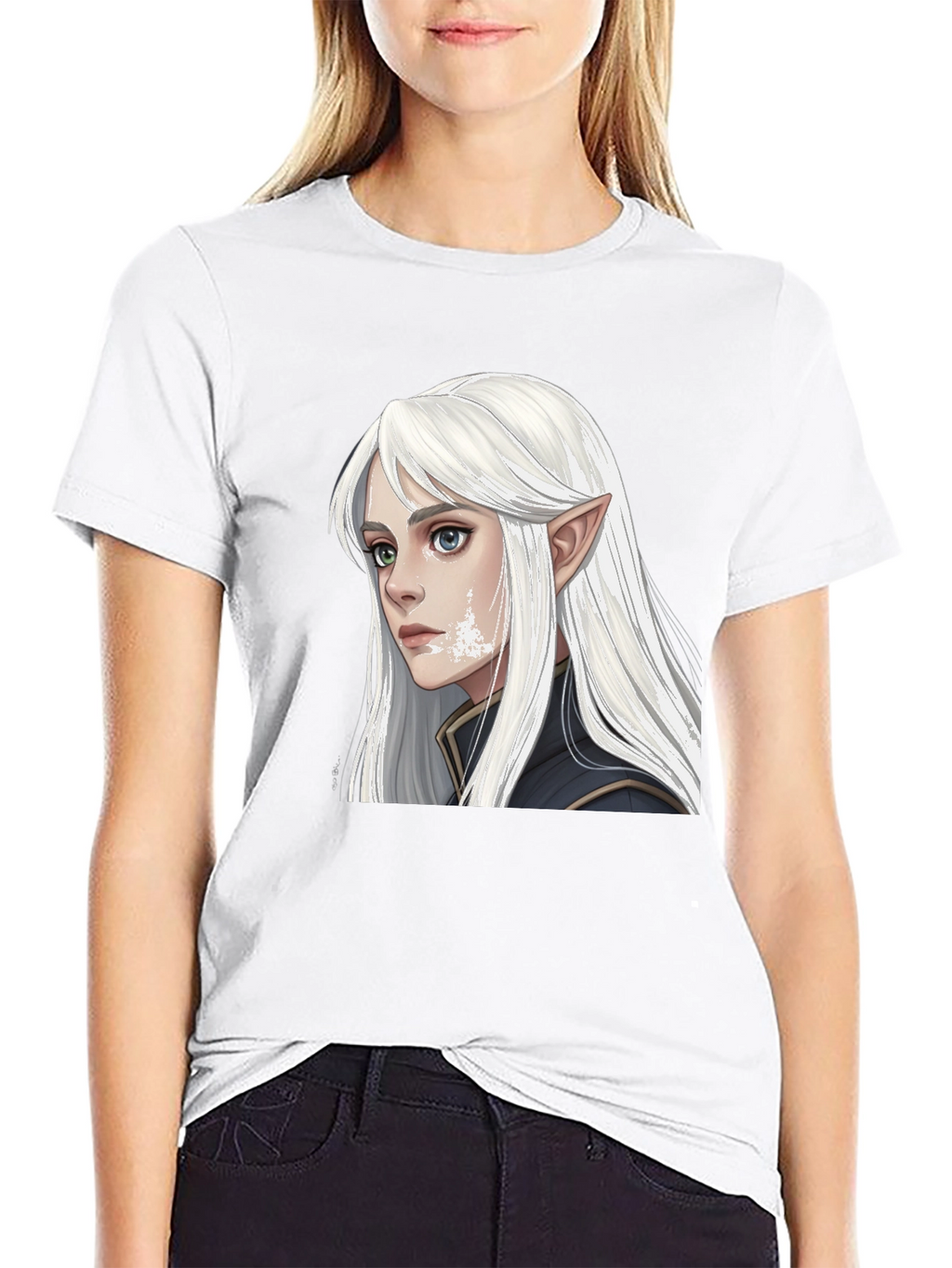 Elf Portrait Graphic Tee - Fantasy Shirt