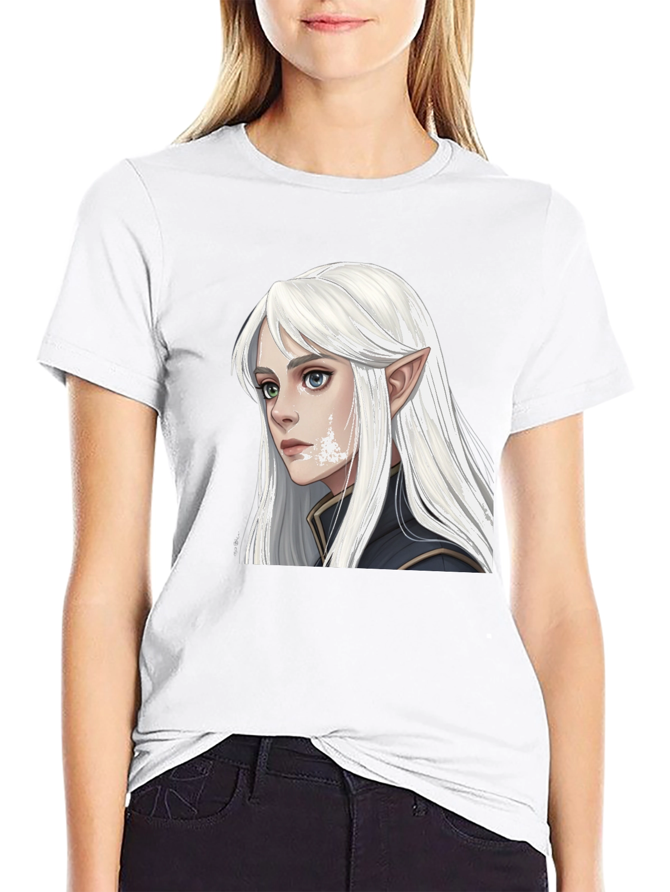 Elf Portrait Graphic Tee - Fantasy Shirt