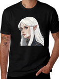 Elf Portrait Graphic Tee - Fantasy Shirt