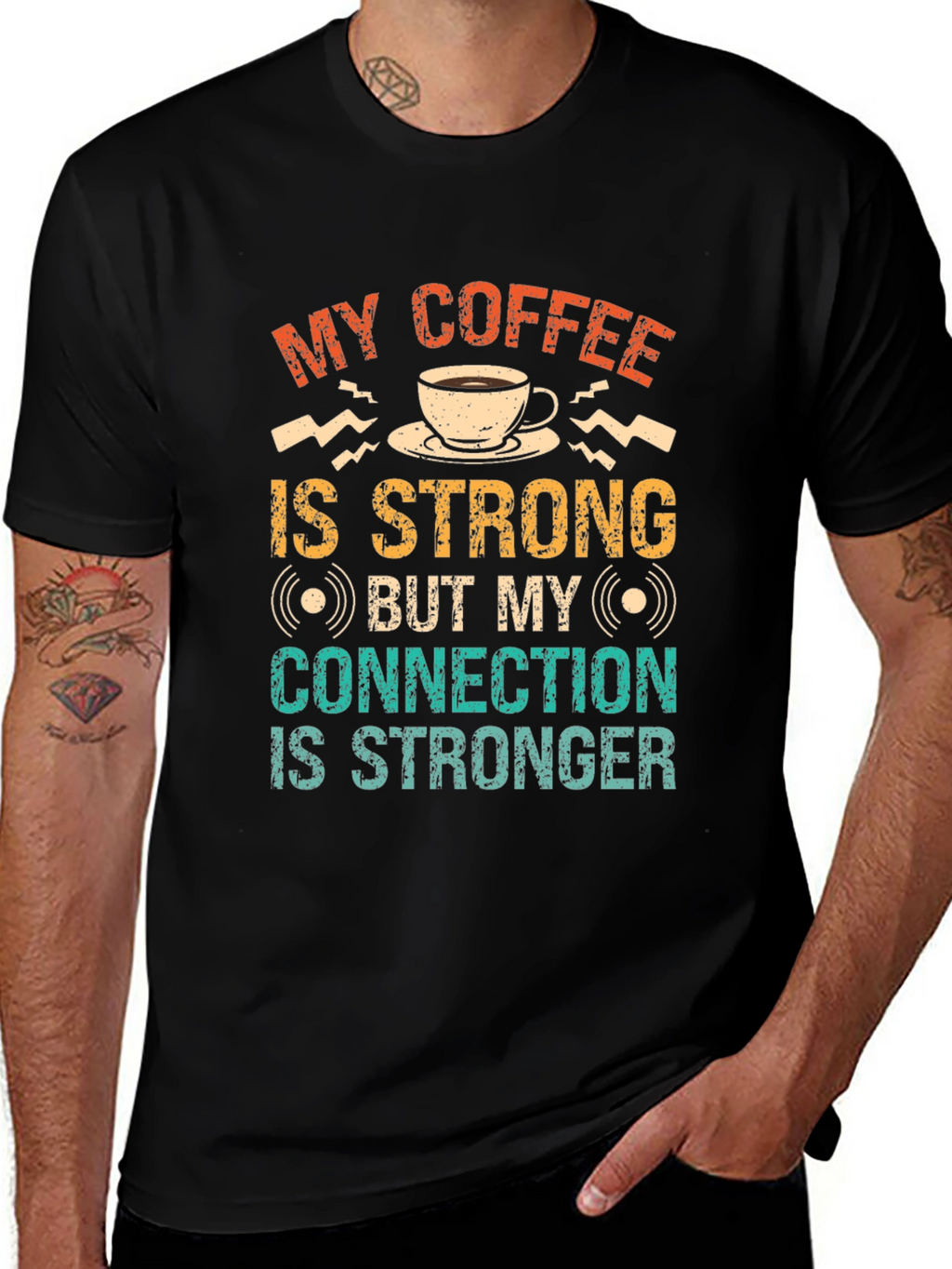Strong Coffee Strong Connection Graphic T-Shirt