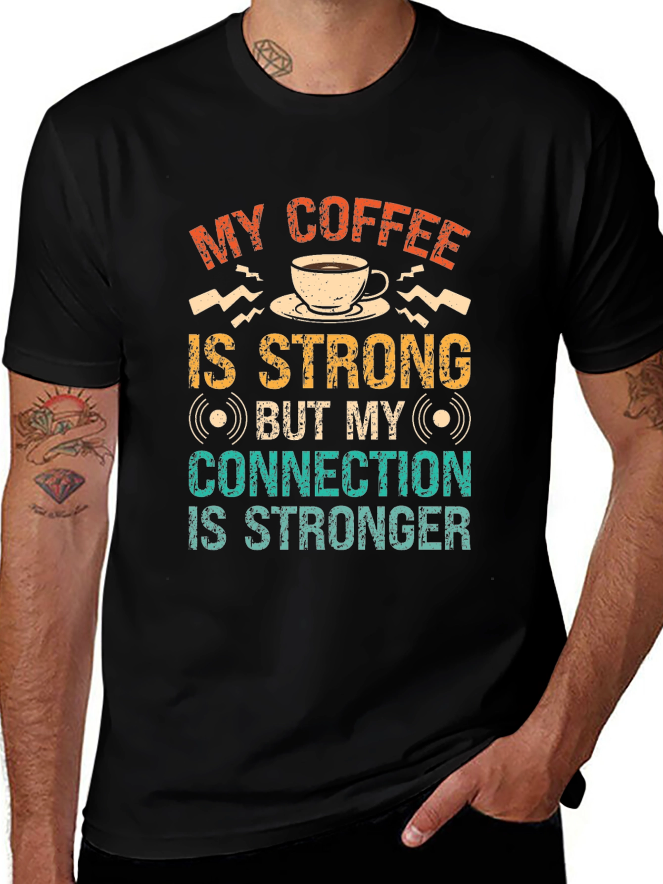 Strong Coffee Strong Connection Graphic T-Shirt