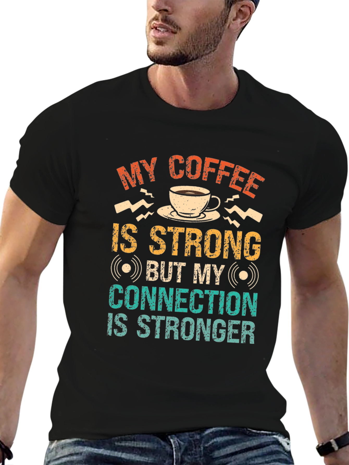 Strong Coffee Strong Connection Graphic T-Shirt