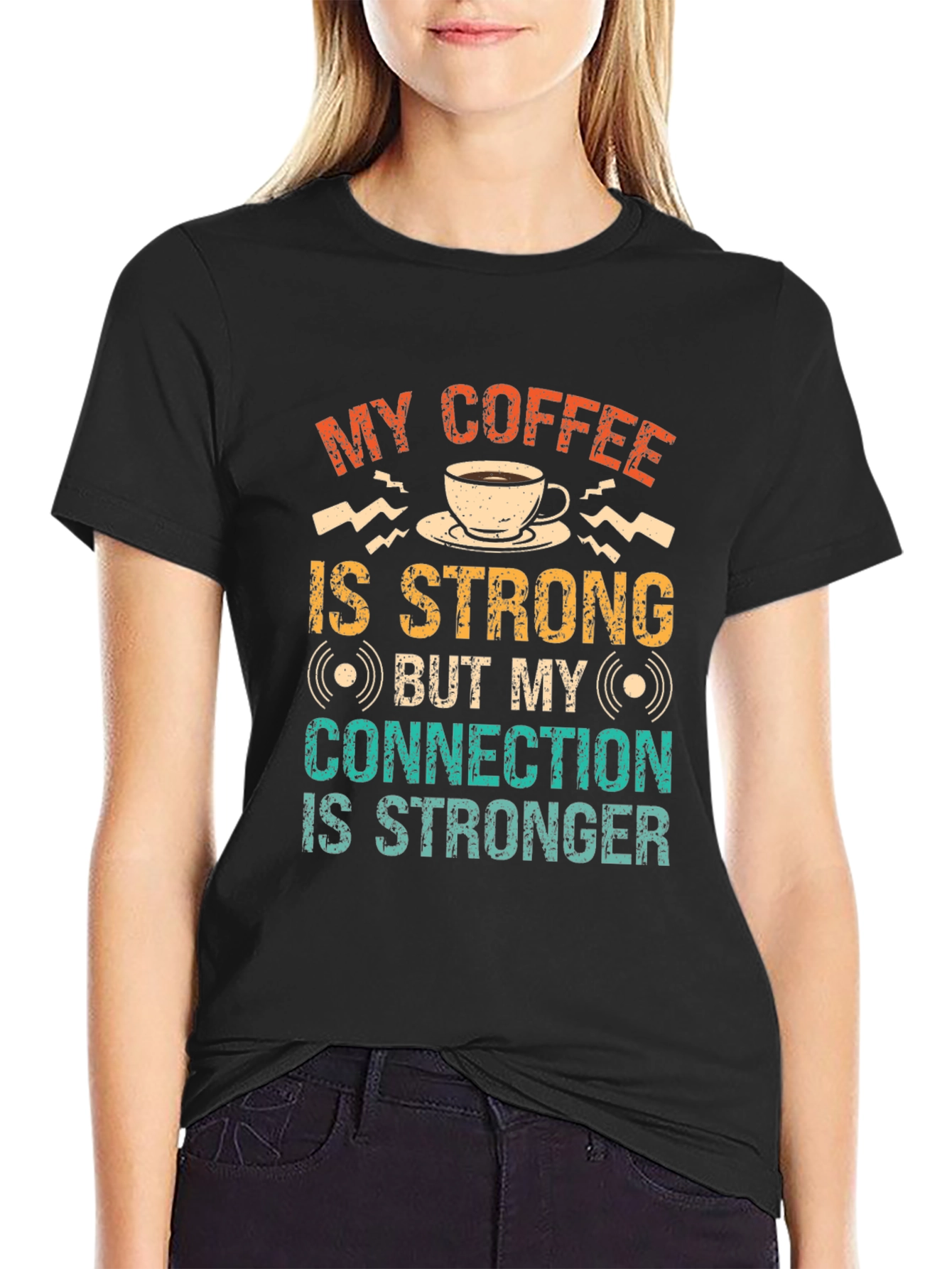 Strong Coffee Strong Connection Graphic T-Shirt