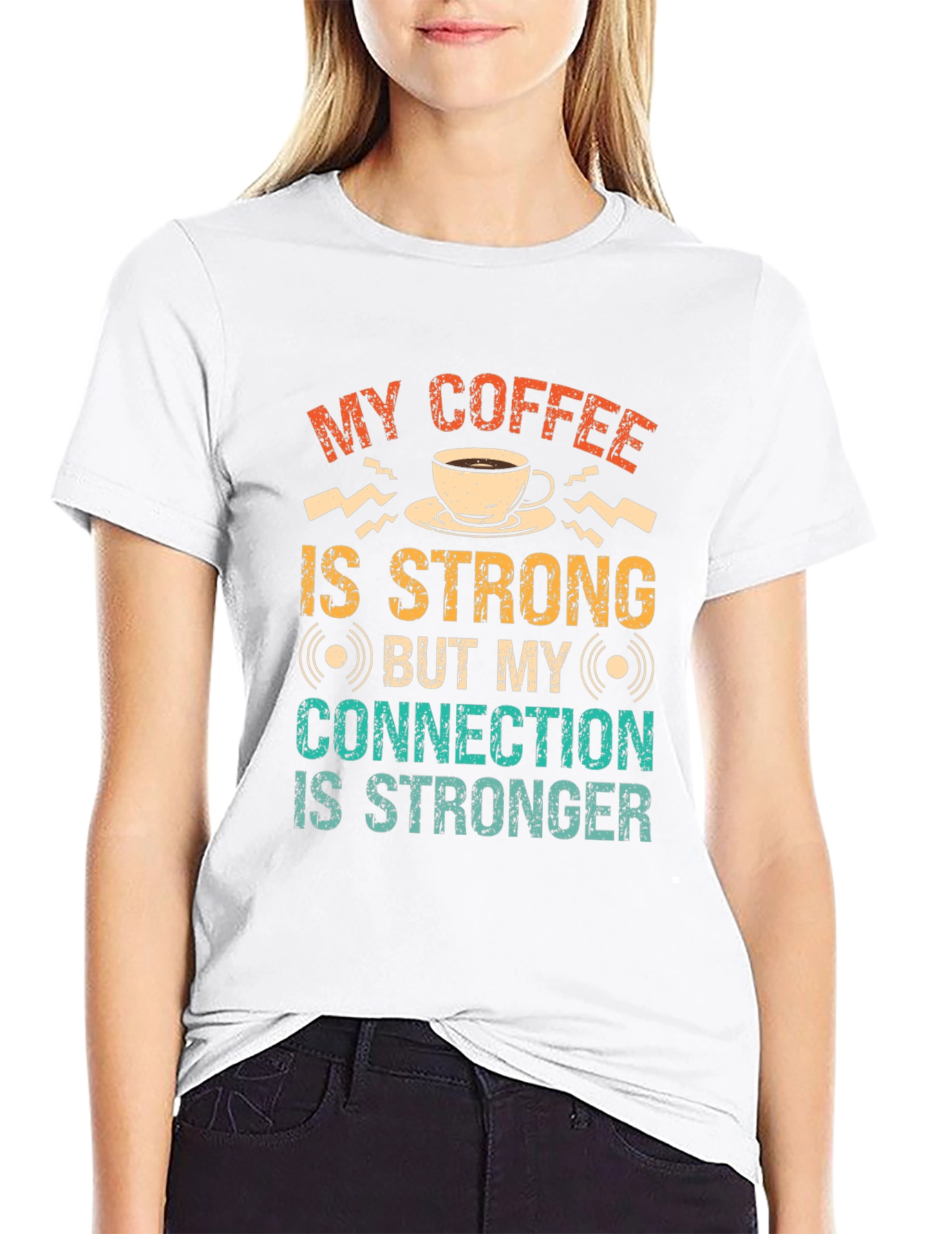 Strong Coffee Strong Connection Graphic T-Shirt
