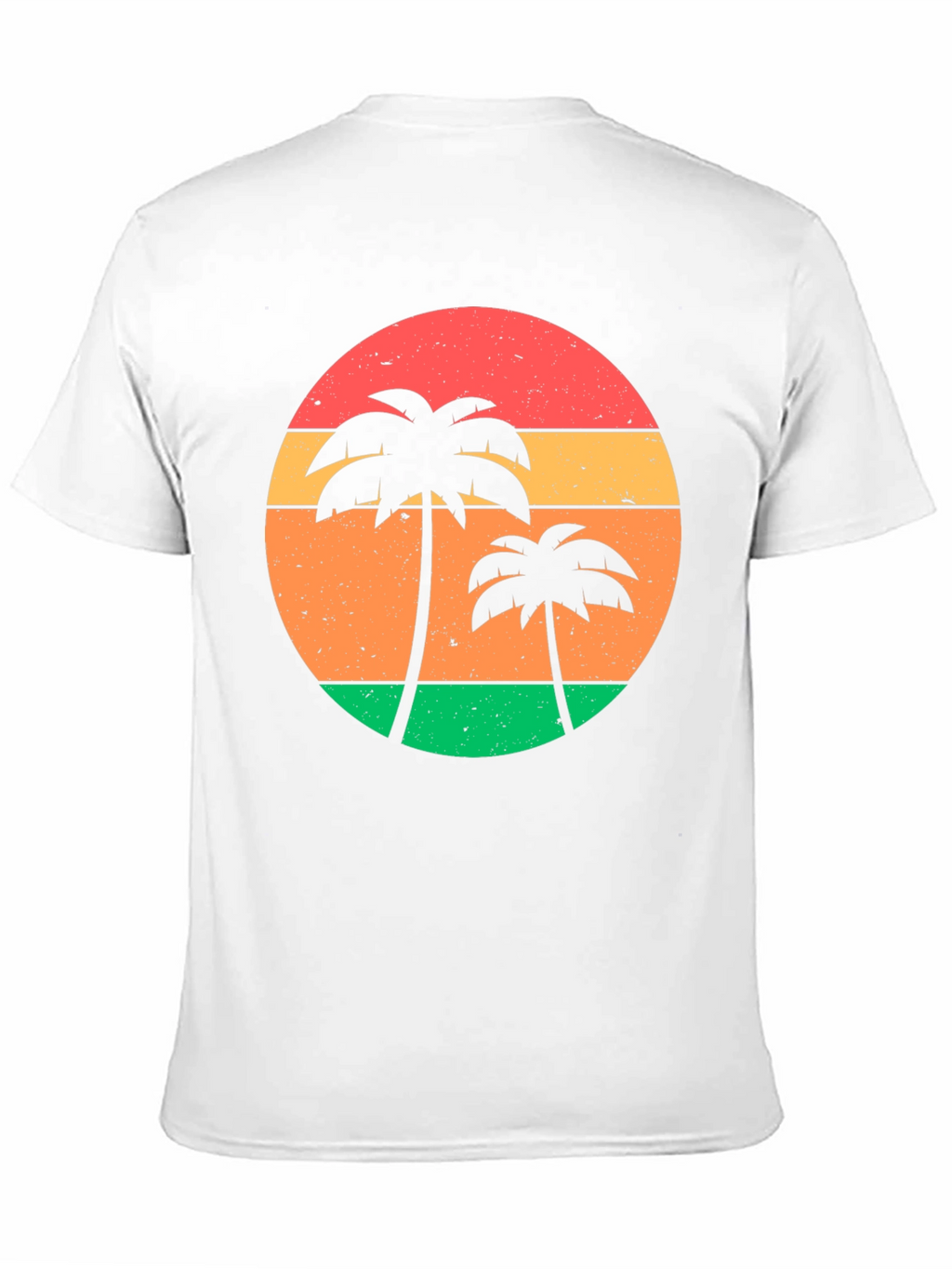 Retro Sunset Palm Tree Graphic Tee - Black